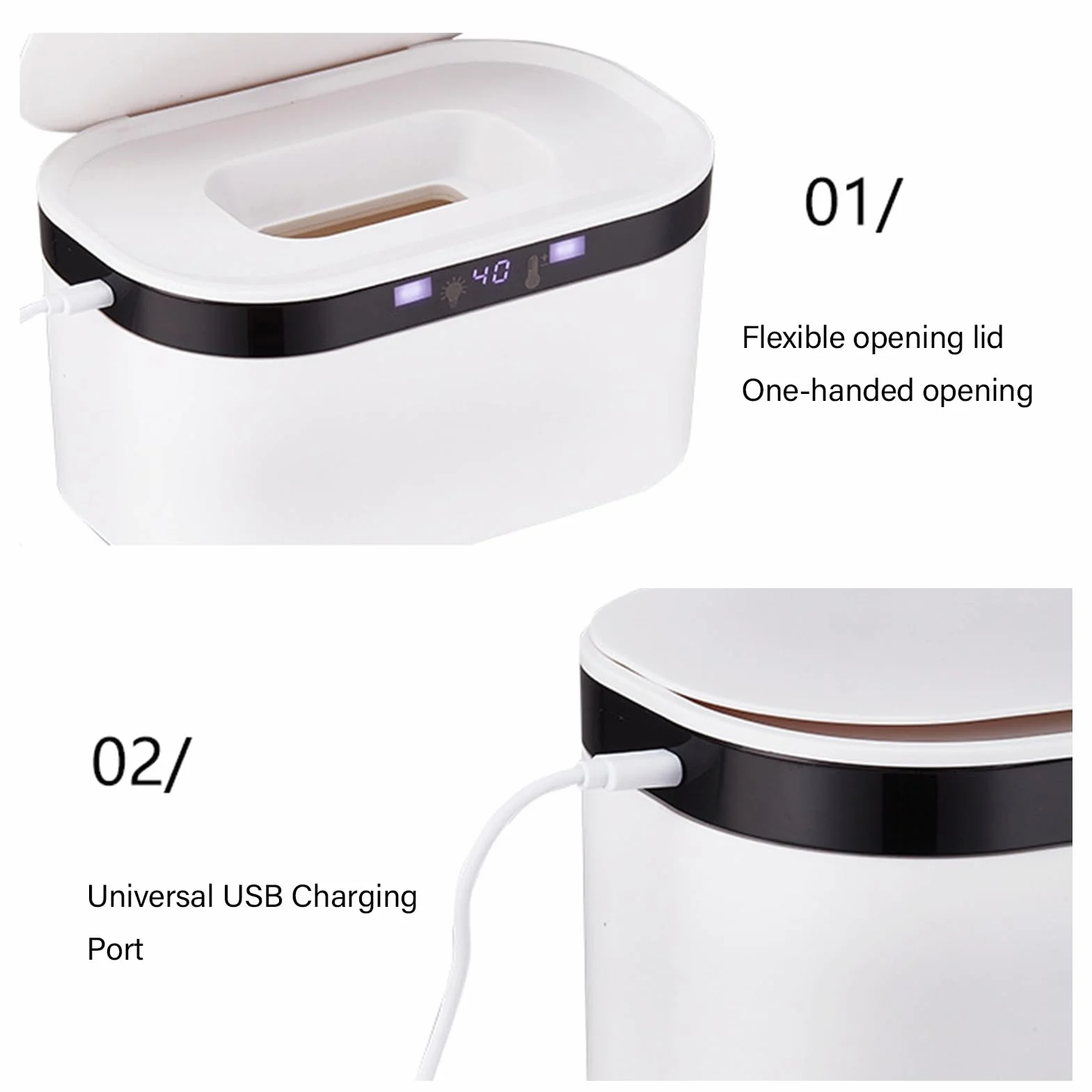 Thermostatic Wipes Warmer | Travel Wipes Heater | Hygienic Wipes Dispenser | Portable Usb Toddler Wet Wipes Heater | Safe and Hygienic Wipes Dispenser Warmer for Car Travel Picnic Camping Home