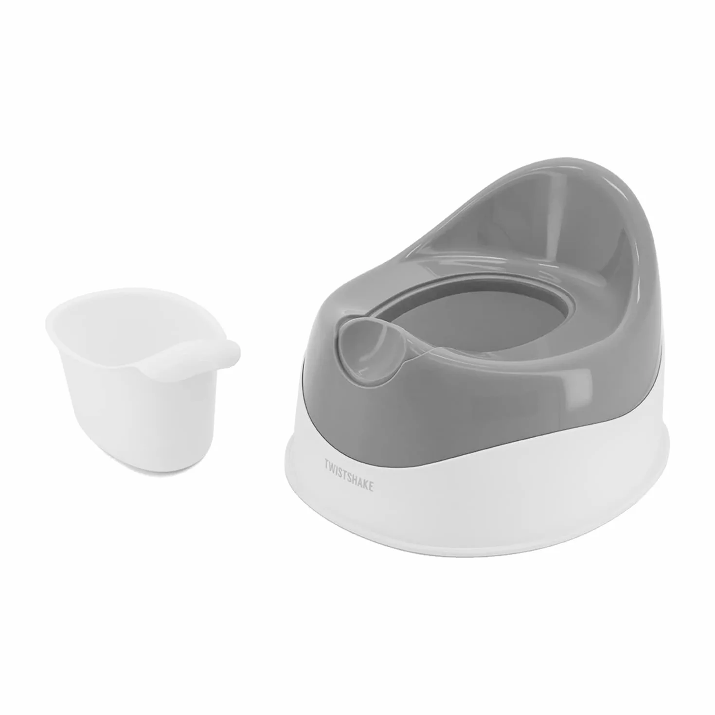 Twistshake Nocnik Dziecięcy ze stali nierdzewnej | Lekki, przenośny i łatwy do czyszczenia | Ergonomiczny design dla wygody dziecka | Treningowy nocnik dla niemowląt | Biało-szary