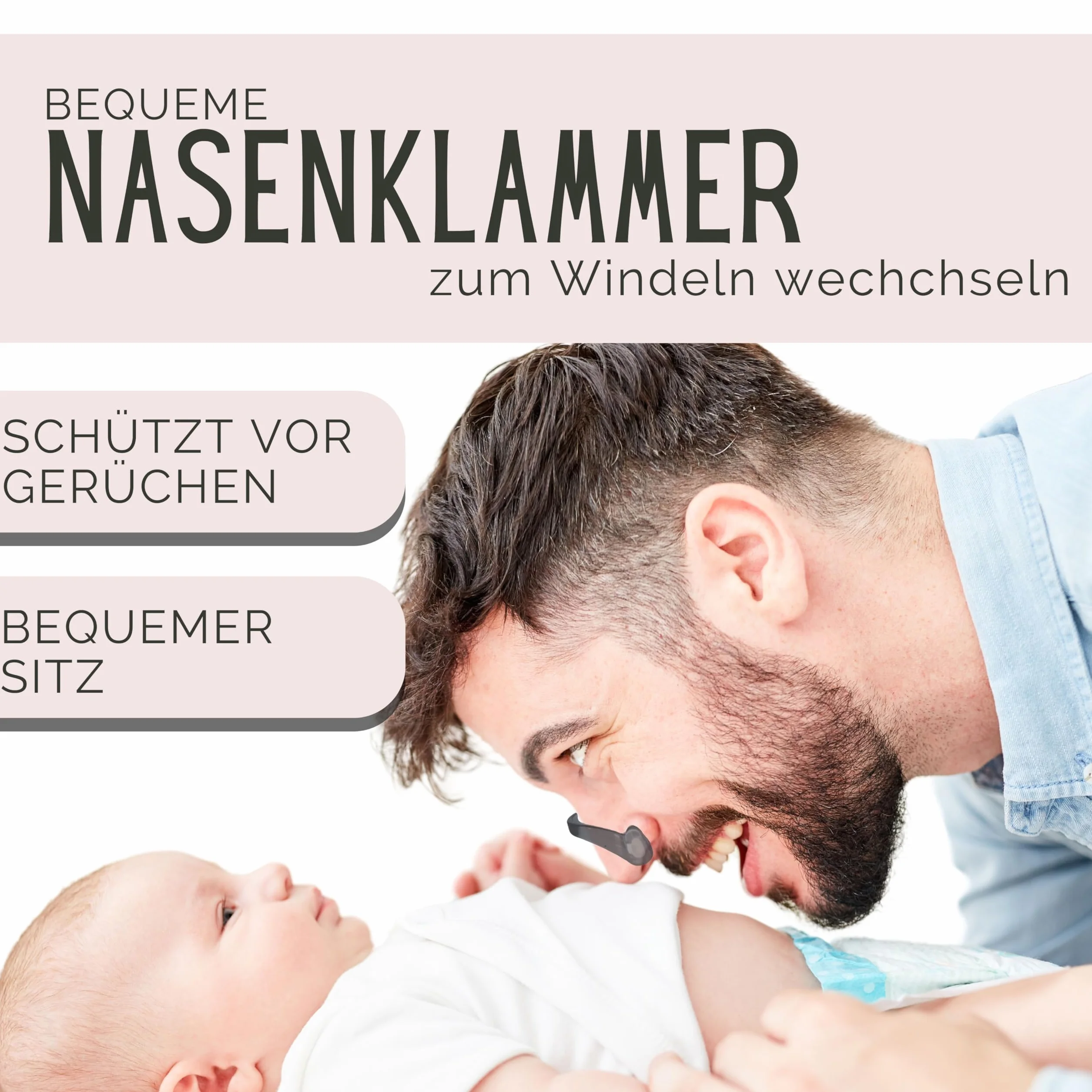 Klamra do nosa do zmiany pieluszek – prezent dla przyszłego taty na baby shower, gender reveal i siusianie dla niemowląt – zabawny prezent dla przyszłych ojców i matek z okazji narodzin dziecka