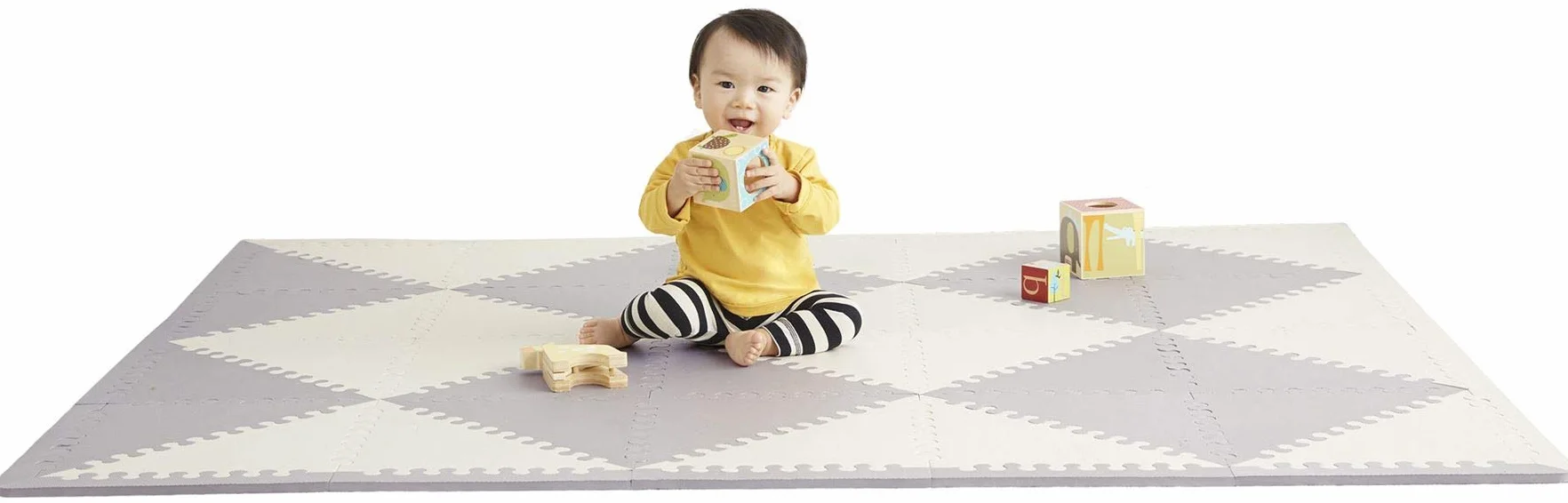 Skip Hop Playspot Geo Foam Floor Tiles, Grey/Cream