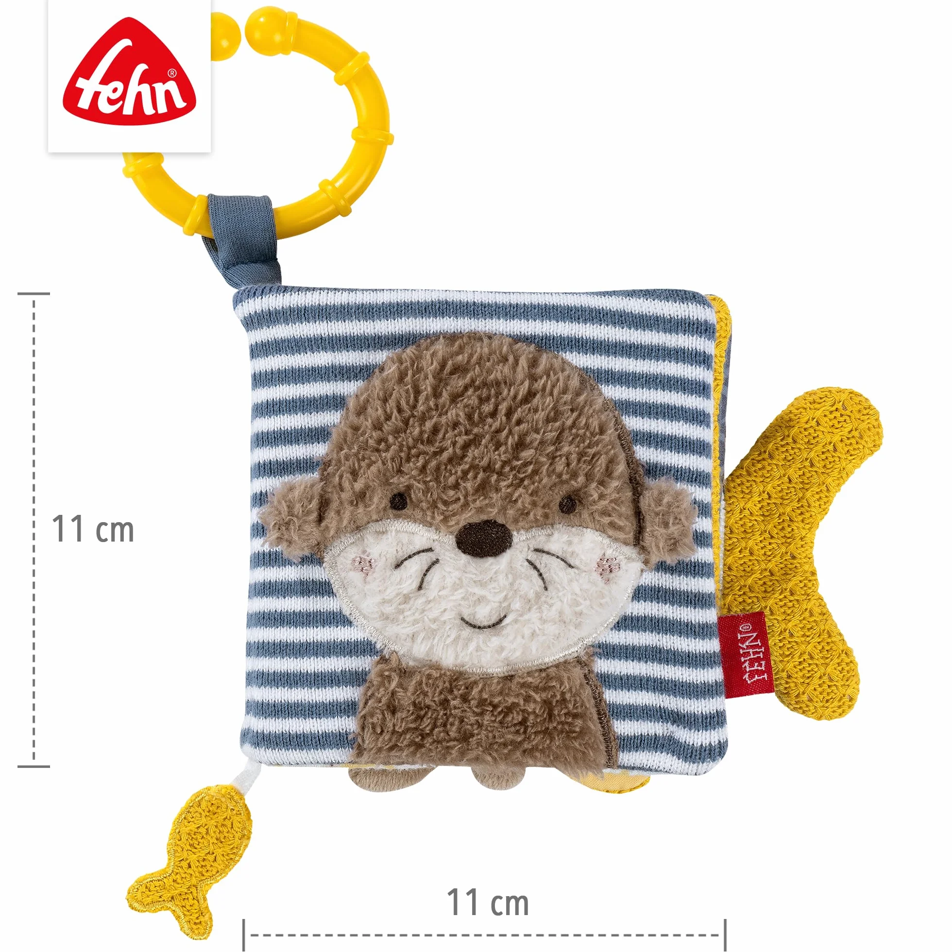 Fehn Stoffbuch Otter – Fühlbuch mit Tier-Motiven: 8 Seiten mit spannenden Farben & Funktionen zum Fühlen, Greifen und Staunen - ein perfekter Begleiter für zuhause & unterwegs