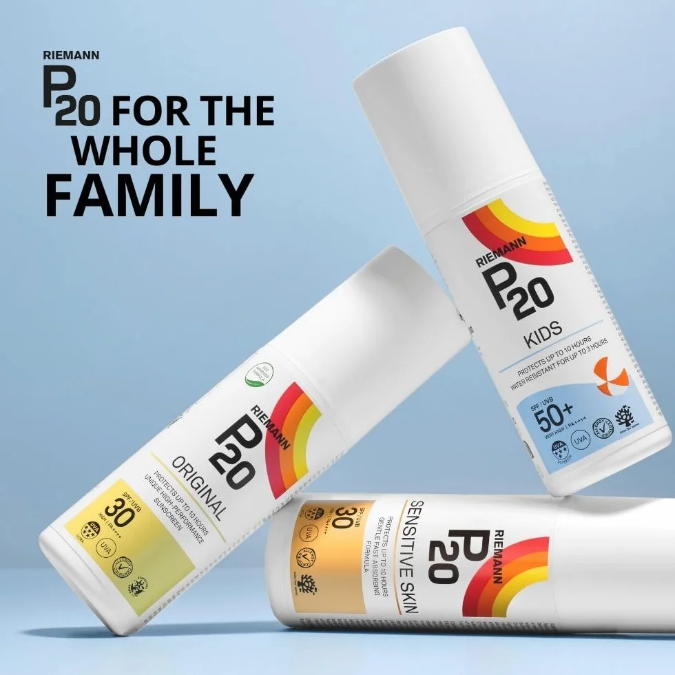 Riemann P20 Krem przeciwsłoneczny dla dzieci, SPF50+, 200 ml, długotrwała ochrona do 10 godzin, wodoodporny do 3 godzin, odpowiedni dla dzieci od 1 roku