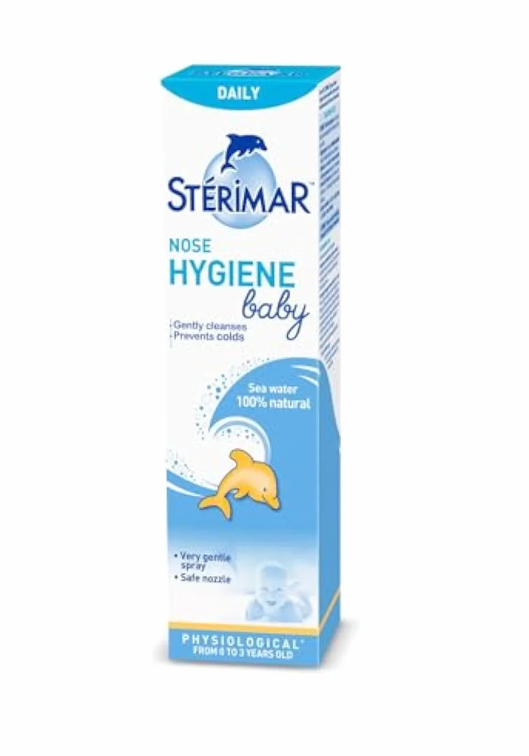Sterimar Breathe Easy Baby, spray do nosa, delikatna higiena nosa, oczyszcza zanieczyszczenia, 100% naturalna woda morska, bez sterydów, leków i konserwantów, od urodzenia, 50 ml