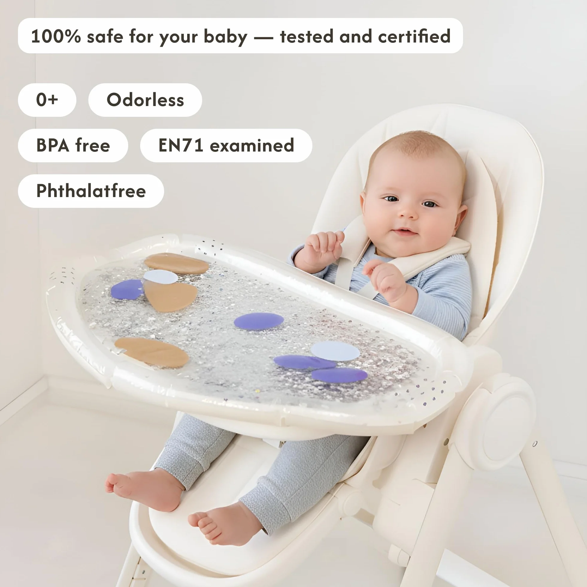 Hakuna Matte Montessori mata wodna dla dzieci Tummy Time, bez BPA, 73 x 42 cm, zabawka, mata sensoryczna i mata do akwamaryny dla dzieci od 3, 6, 9 miesięcy, mata do zabawy w wodzie z brokatem, mata