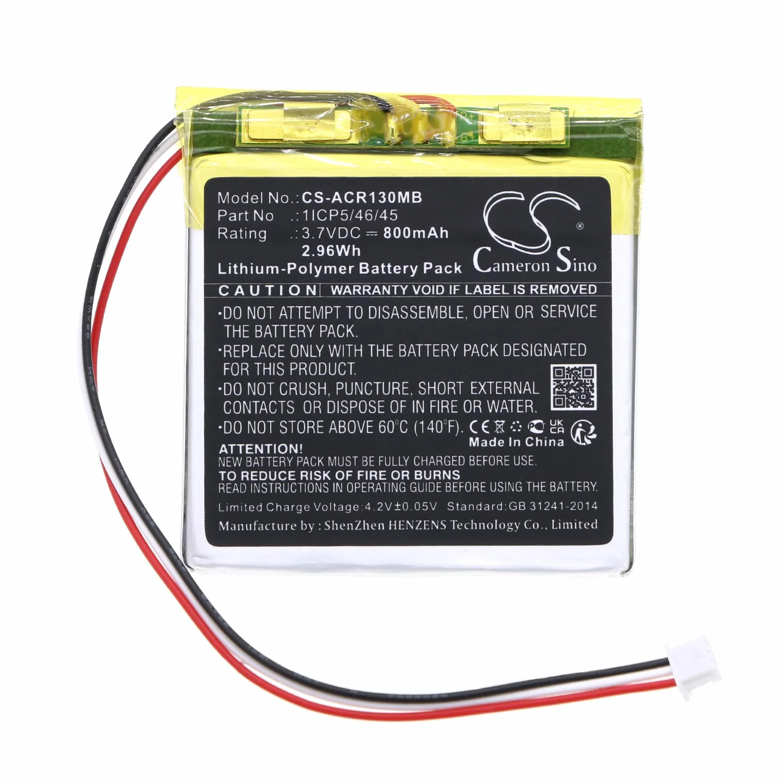 TECHTEK Bateria 800mAh kompatybilny z [Angelcare] AC1300, AC1300-D, AC1320 Monitor zastępuje 1ICP5/46/45