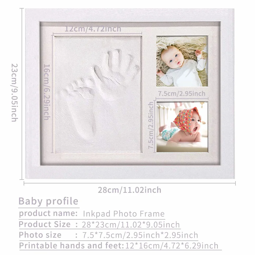 Zestaw odcisków stóp i zestaw odcisków dłoni, zestaw ramek na zdjęcia dla noworodka dziewczynek i chłopców, prezenty na baby shower, lista noworodków, prezent dla nowych rodziców, idealna