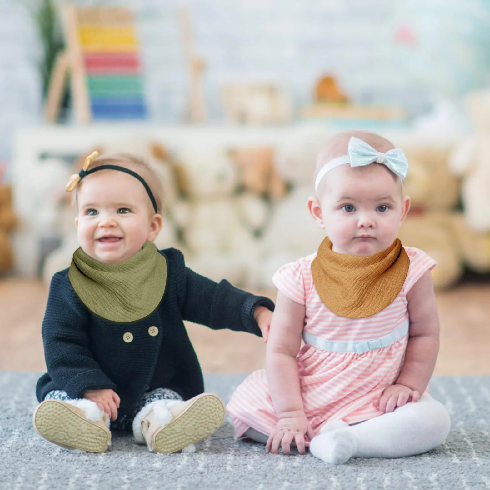 Lulu moon Śliniaczek dla niemowląt 100% bawełna muślin, 8 sztuk chustka dla dziecka śliniaka tkaniny dla niemowląt Burp (klon)