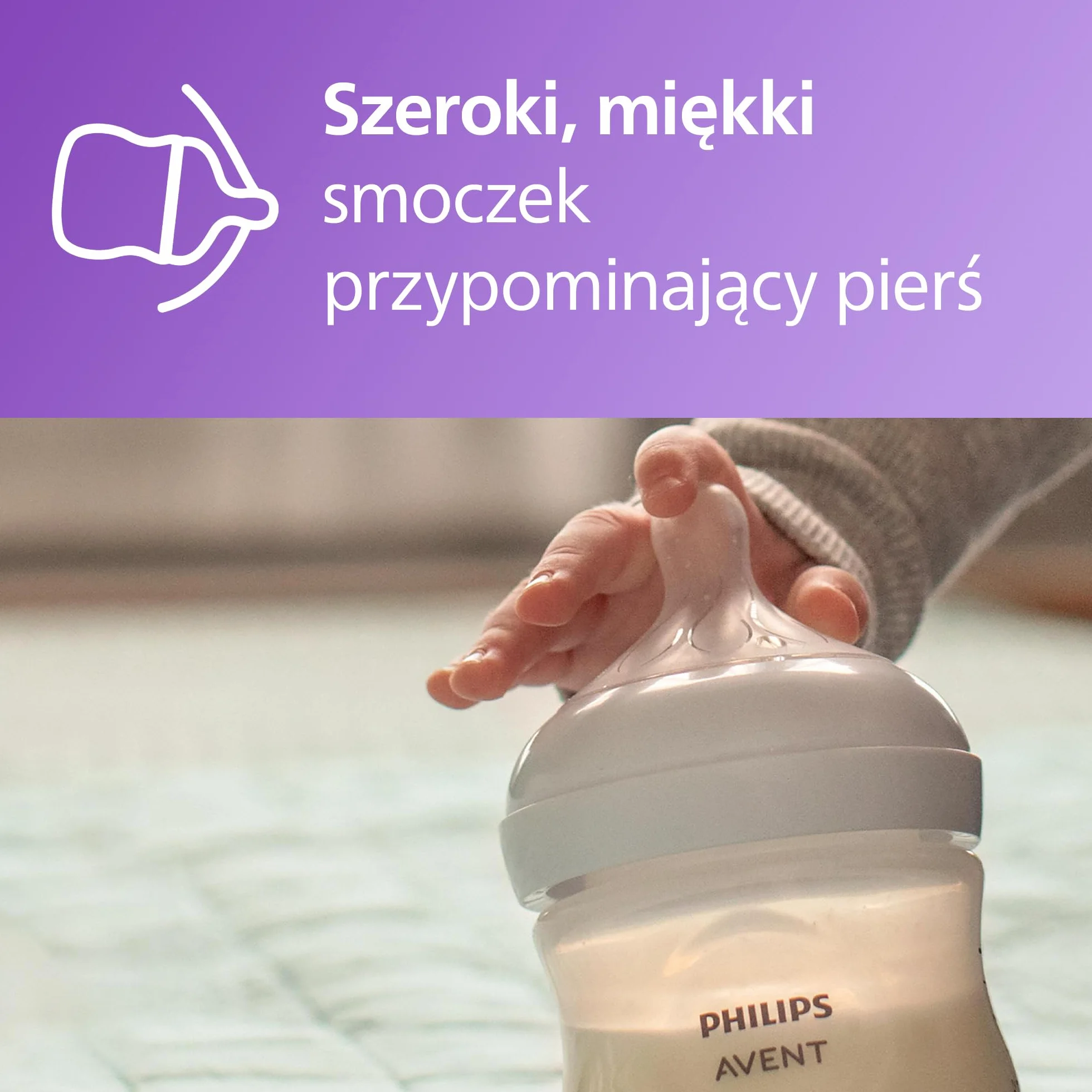 Philips Avent, butelka dla niemowląt Natural Response 330 ml ze smoczkiem w wersji Flow 4 (smoczek dla niemowląt od 3. miesiąca życia), SCY906/11