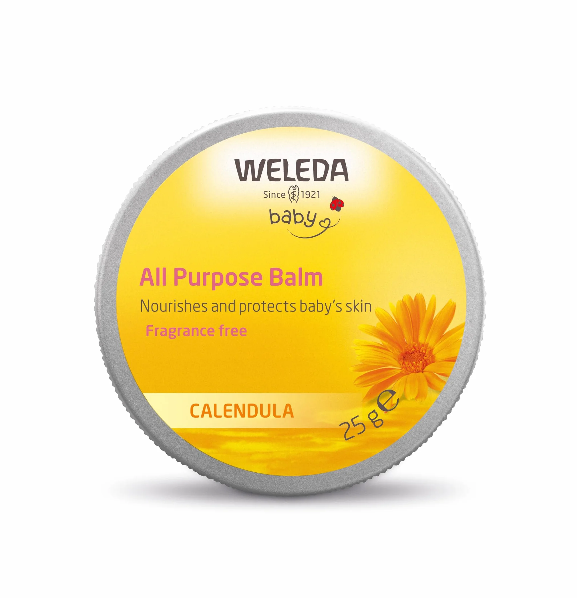 WELEDA Bio Baby Calendula magiczny balsam – naturalny kosmetyk, uniwersalny balsam do twarzy i ciała do pielęgnacji i uspokajania suchej skóry i ust. Bogaty balsam uniwersalny dla niemowląt i dzieci (1 x 25 g)
