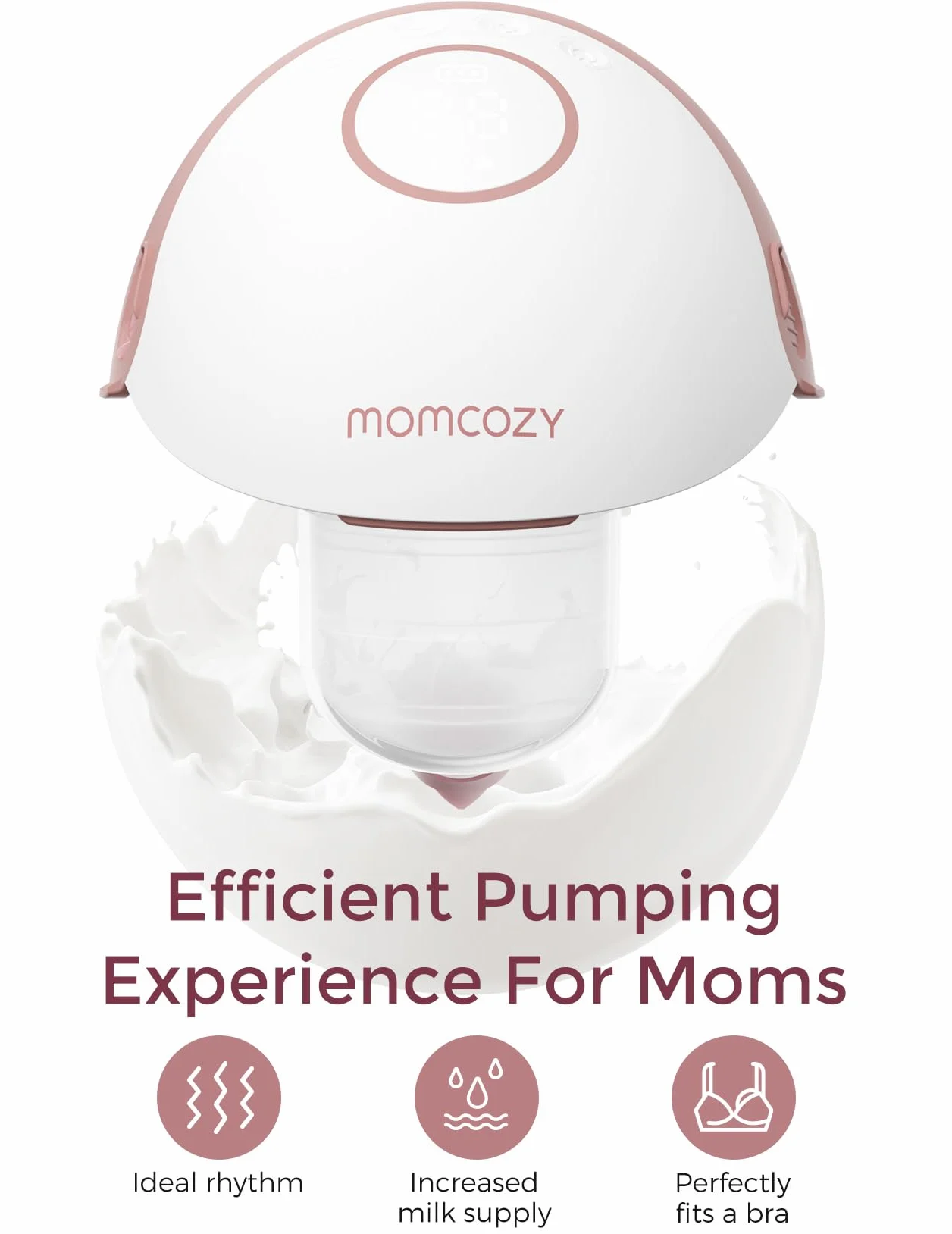 Momcozy laktator mobilny Style | M6, przenośna pompka do karmienia piersią, idealny rytm dla większej ilości mleka, podwójny kołnierz DoubleFit, większa elastyczność i dyskrecja z 3 trybami i 9