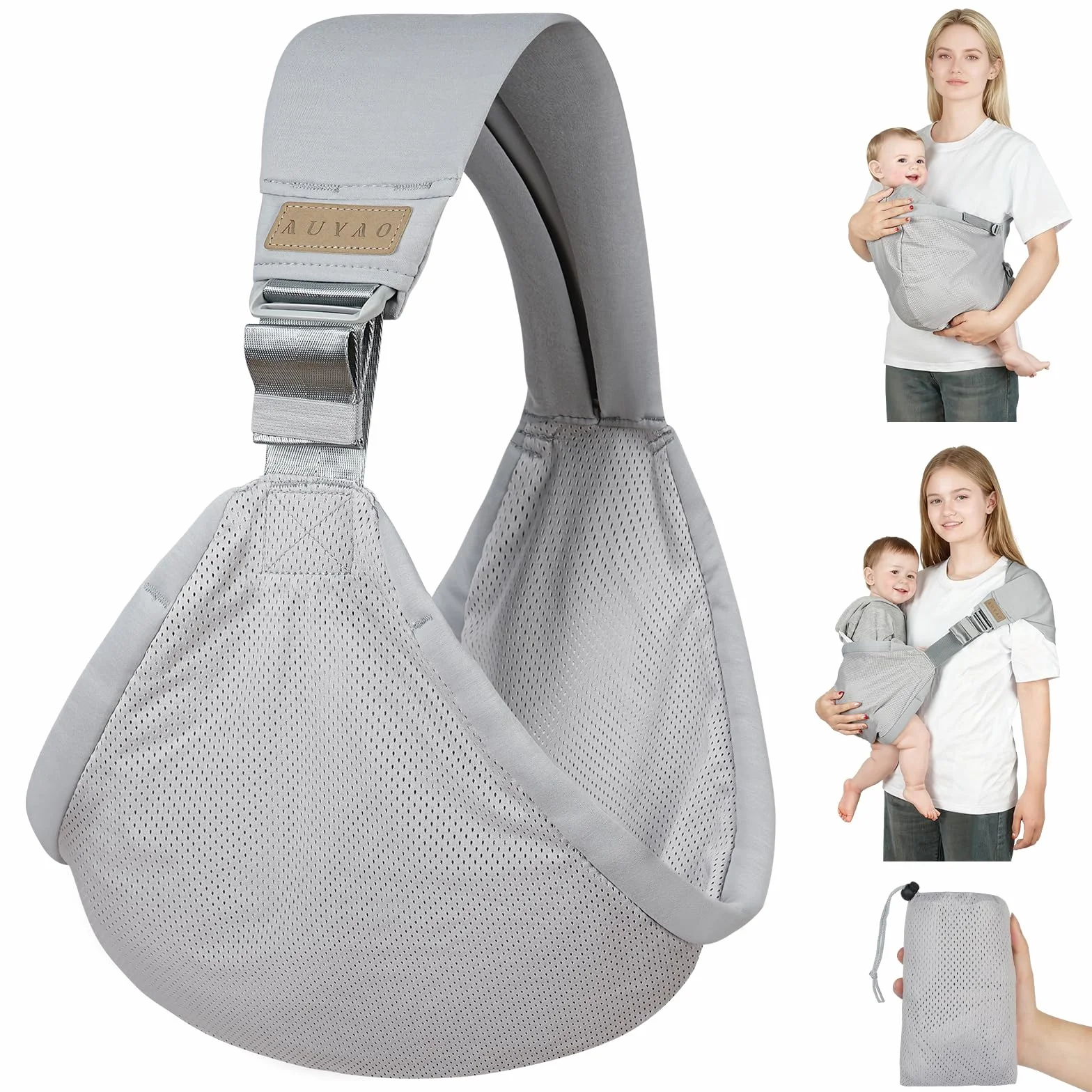 AUYAO Owijka Nosidełko Boczne Nosidełko Oddychające Regulowane Nosidełko dla niemowląt Lekkie Hip Nosidełko Ergonomiczne Regulowane i Wygodne Noszenie Dla Dzieci Do 15 KG