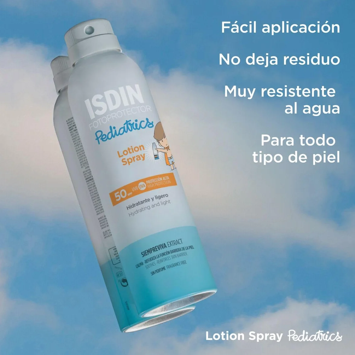ISDIN Fotoprotection Lotion Spray Pediatrics SPF 50, krem przeciwsłoneczny w sprayu dla dzieci i niemowląt, bardzo wodoodporny i szybko wchłaniający, intensywnie nawilżający, 250 ml