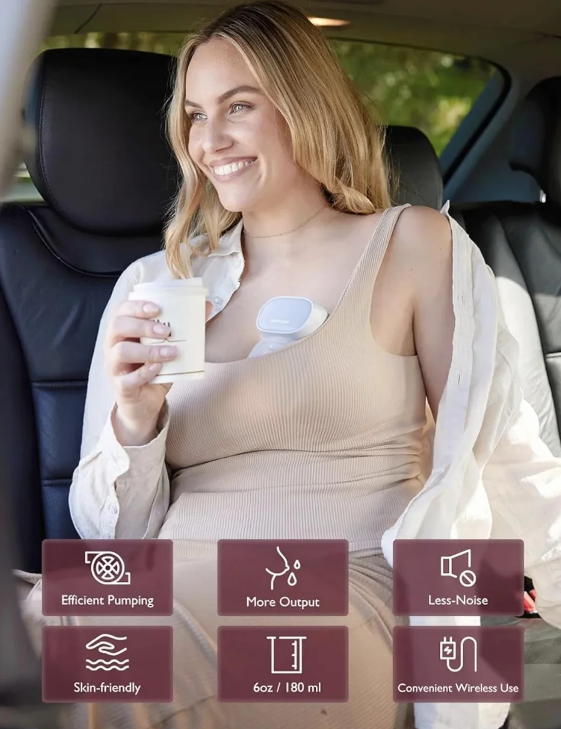 Momcozy S9 Pro zaktualizowany laktator do noszenia, bez użycia rąk, najdłuższa żywotność baterii i wyświetlacz LED, przenośny laktator elektryczny z 2 trybami i 9 poziomami – 24 mm (szary, 2 sztuki)