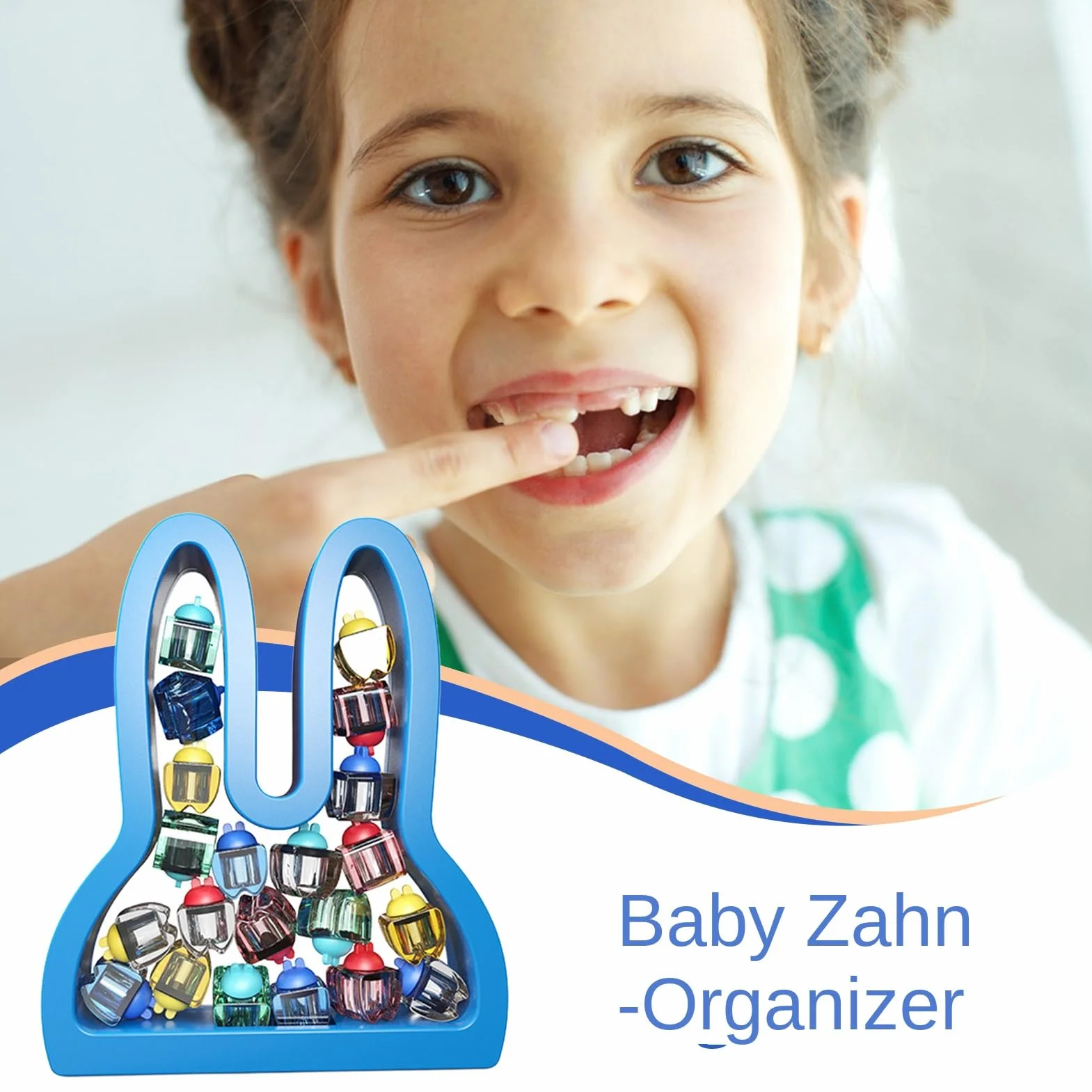 Generisch Tooth Keepsake Box, Baby Teeth Collection, Labels, Bunny Shaped Growth Record Keepsake 5.35x6.46x1.34 cali for Kids, Memory Storage Case Home, School and Birthday