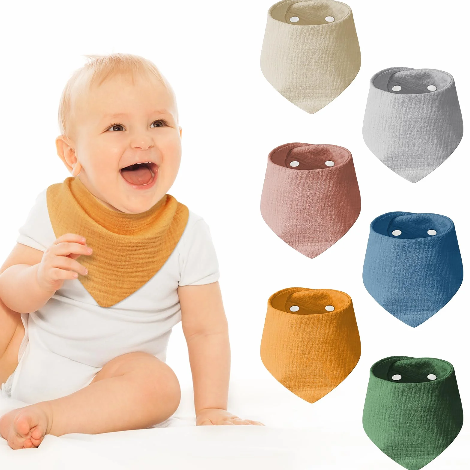 HOTUT Baby Bandana Dribble Bibs, śliniaki w 100% bawełniane z regulowanymi zatrzaskami, superchłonne, idealne na prezent dla niemowląt i noworodków, unisex