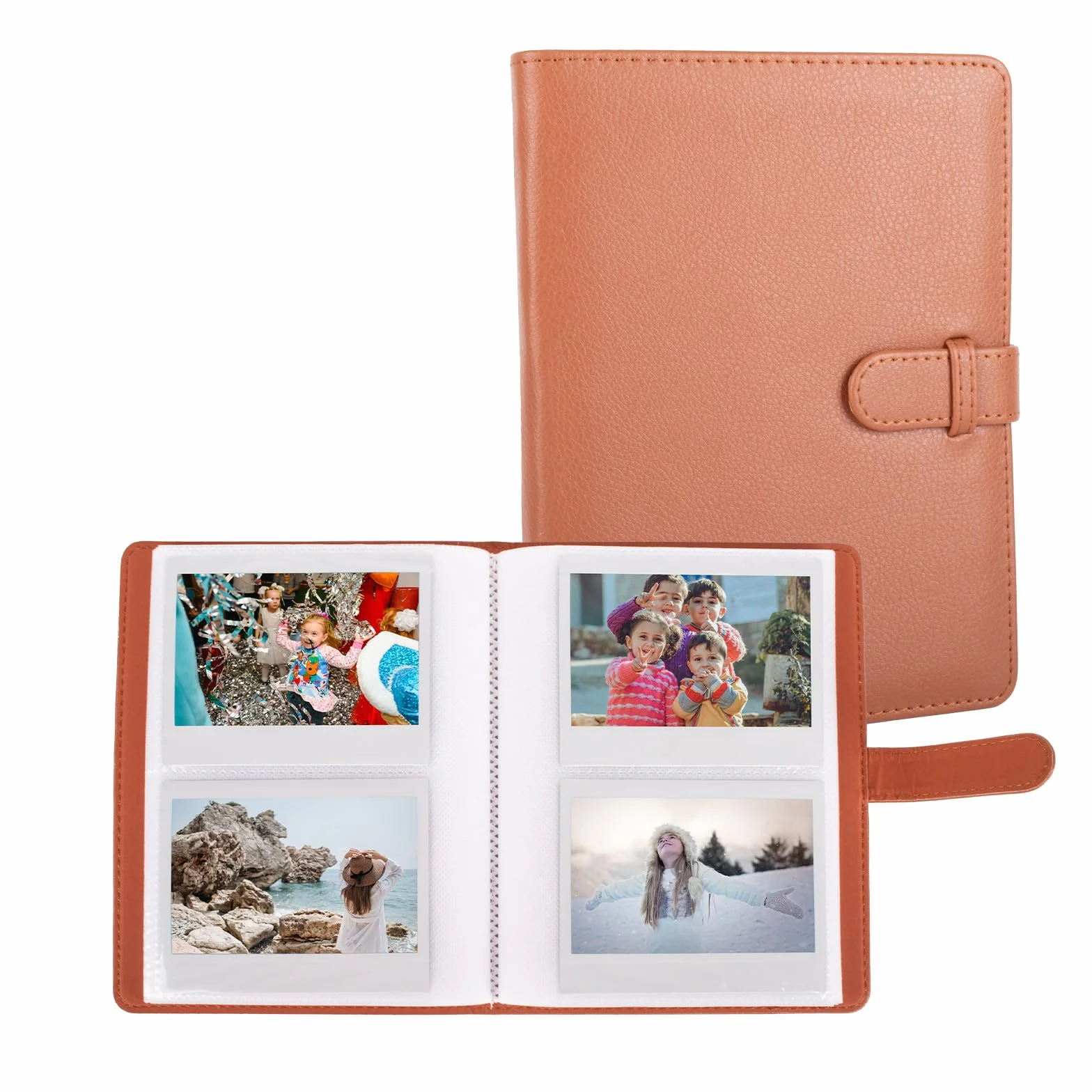 MUZIRI KINOKOO Album fotograficzny z 80 kieszeniami, do aparatu Instax Wide EVO/Wide 400/Wide 300/Wide 210, album ze skóry PU, na filmy 12,7 cm, tekstura liczi, kolekcja pamiątkowa, album pamiątkowy
