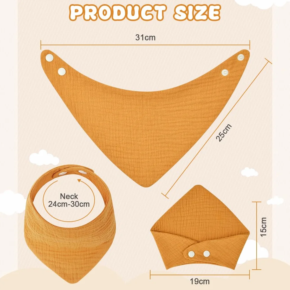 HOTUT Baby Bandana Dribble Bibs, śliniaki w 100% bawełniane z regulowanymi zatrzaskami, superchłonne, idealne na prezent dla niemowląt i noworodków, unisex