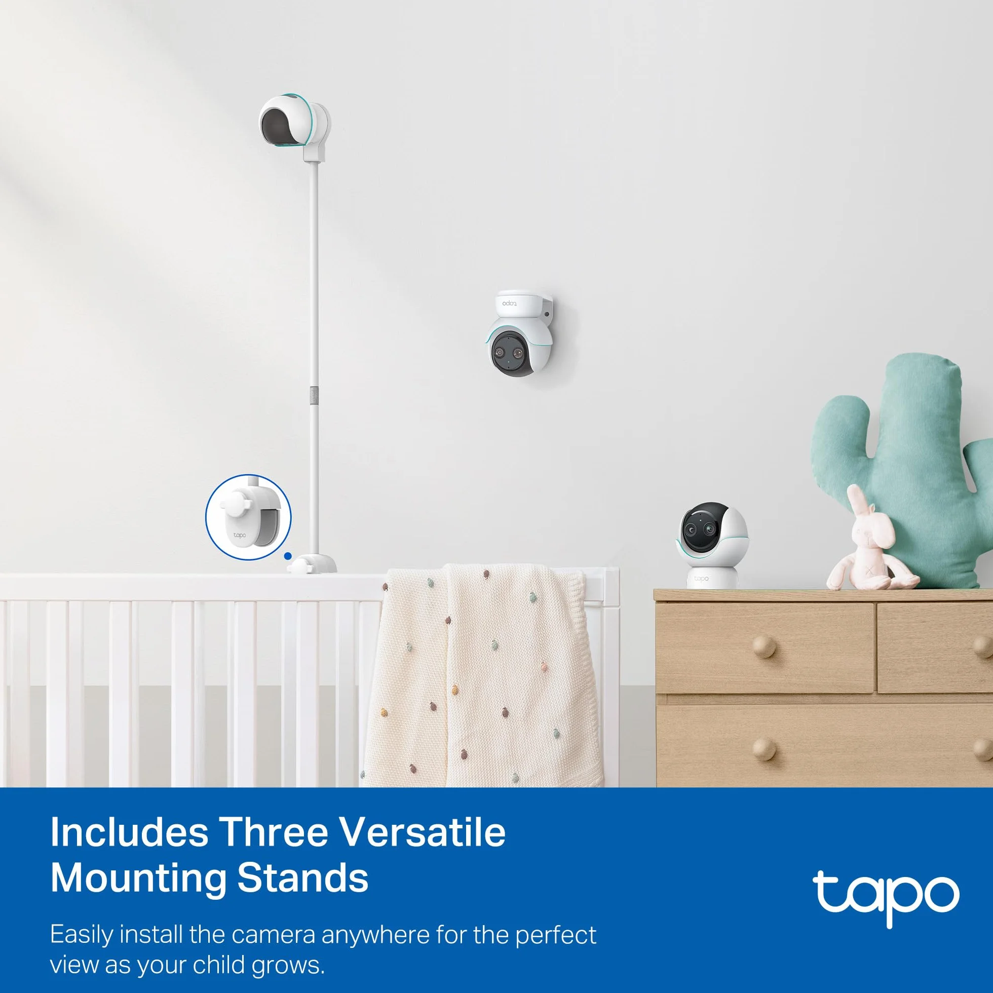 Tapo C840 BabyCam podwójny obiektyw (kompatybilny z Apple Home, wykrywanie krzyków i zakrytej twarzy, analiza i raport snu, kołysanki i biały szum, lampka nocna, karta microSD do 512 GB)