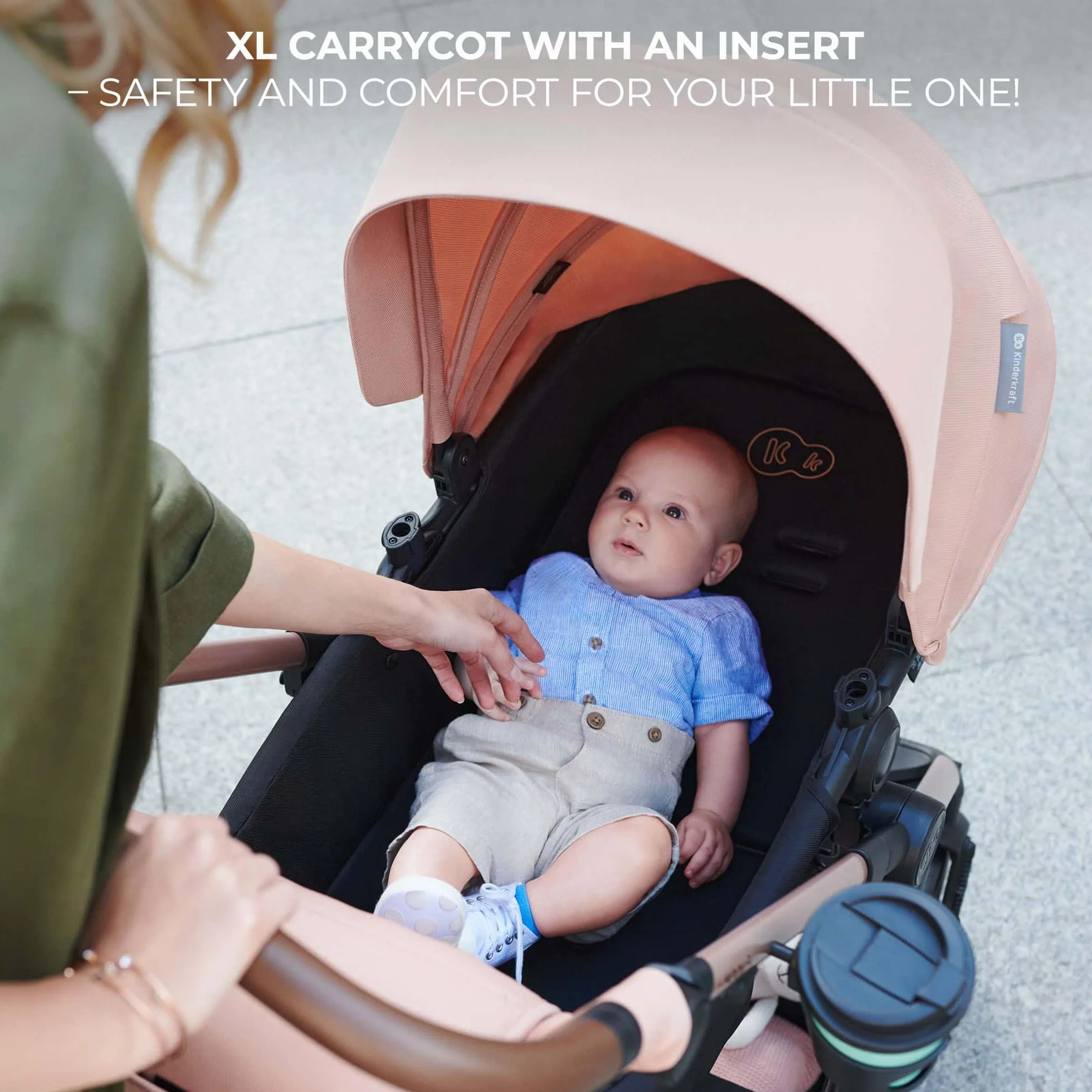 Kinderkraft MOOV 2 3 w 1 fotelik samochodowy, Mink PRO I-Size, system podróżny, wózek dziecięcy, krzesło spacerowe, składane, dla noworodka, od urodzenia do 3 lat, Czarny