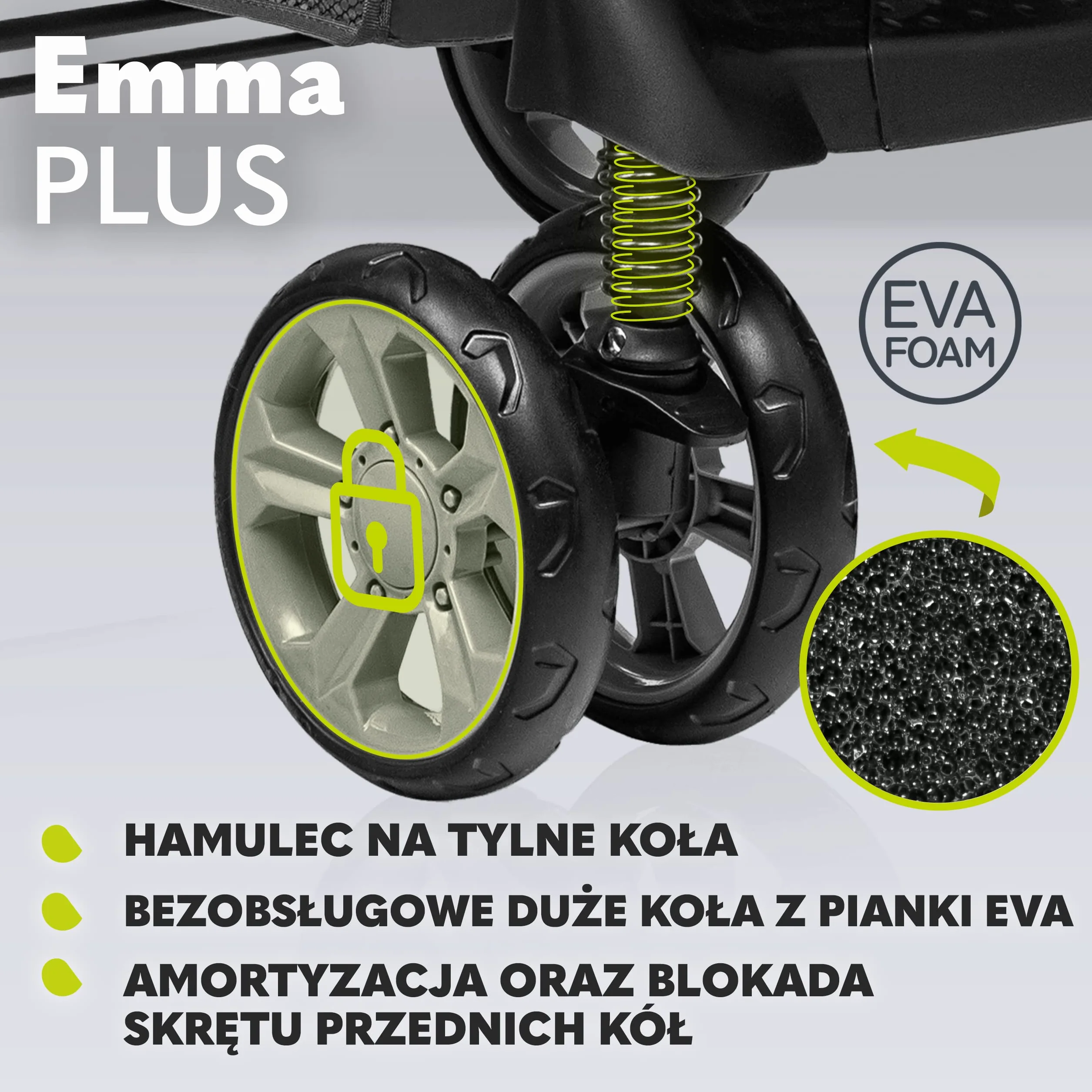 LIONELO Emma Plus Wózek Spacerowy Dziecięcy, Spacerówka od 6 do 36 Miesięcy do 15 kg, Lekka Konstrukcja, 5-punktowe Pasy, Blokada Skrętu Amortyzatory Kosz na Zakupy, Daszek XXL