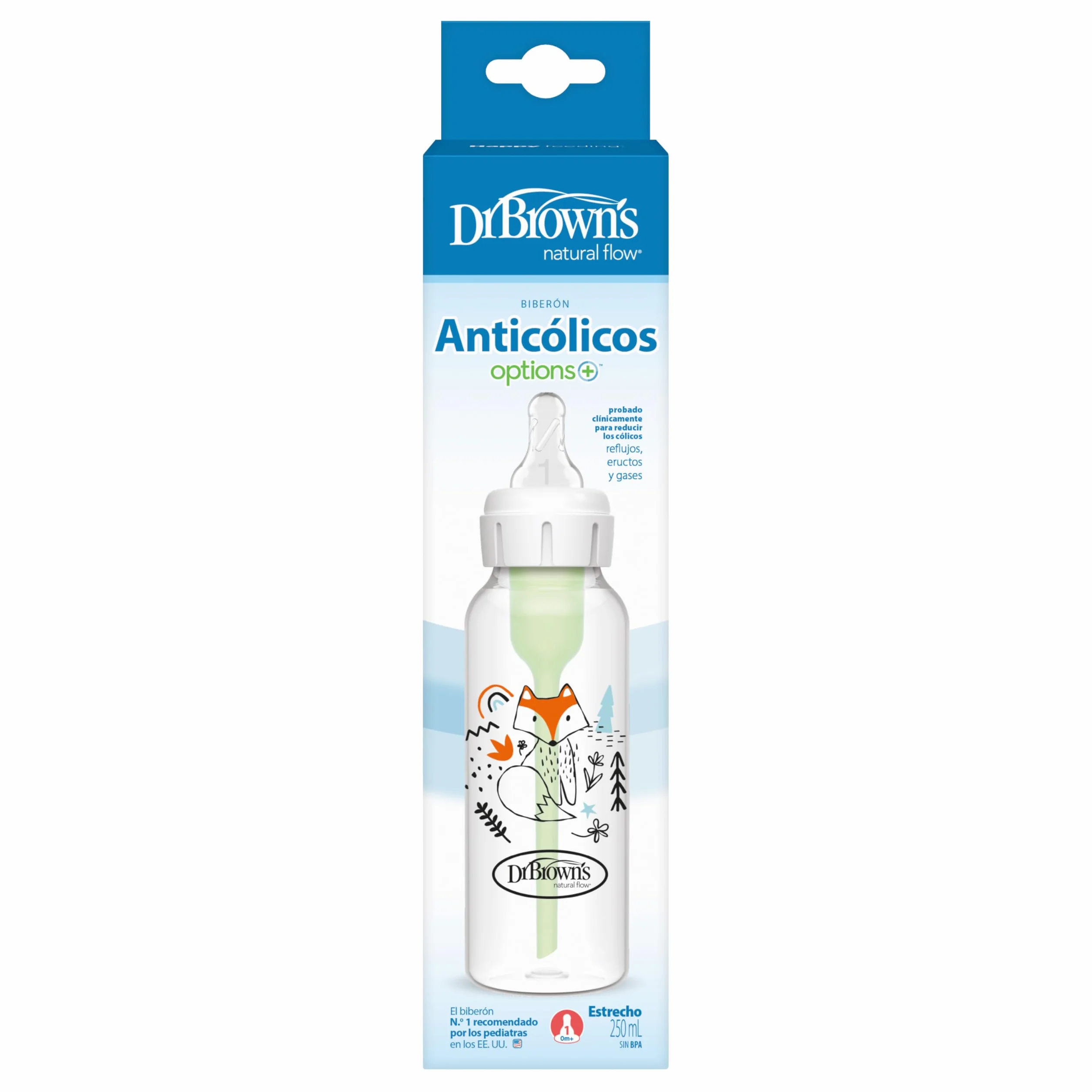 Dr. Brown 's Options – standardowa butelka do karmienia dziecka, 250 ml, niebieska