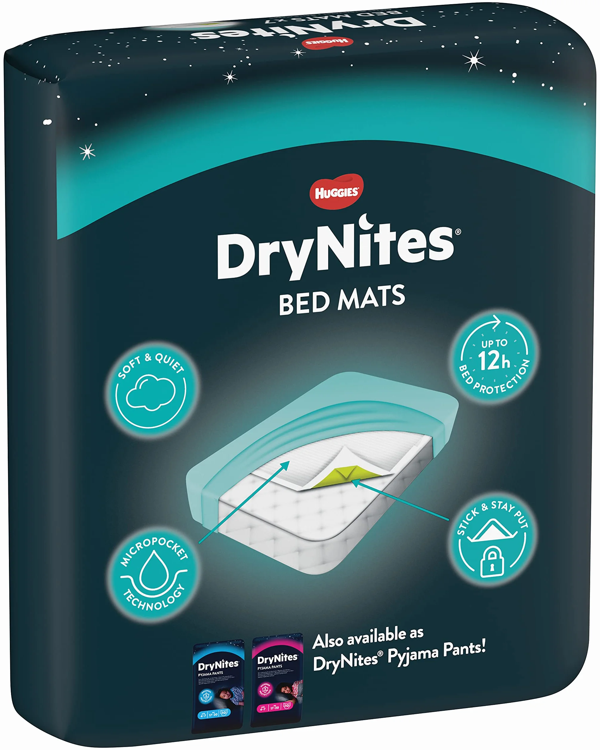 Huggies DryNites Jednorazowe maty na łóżko, 7 mat