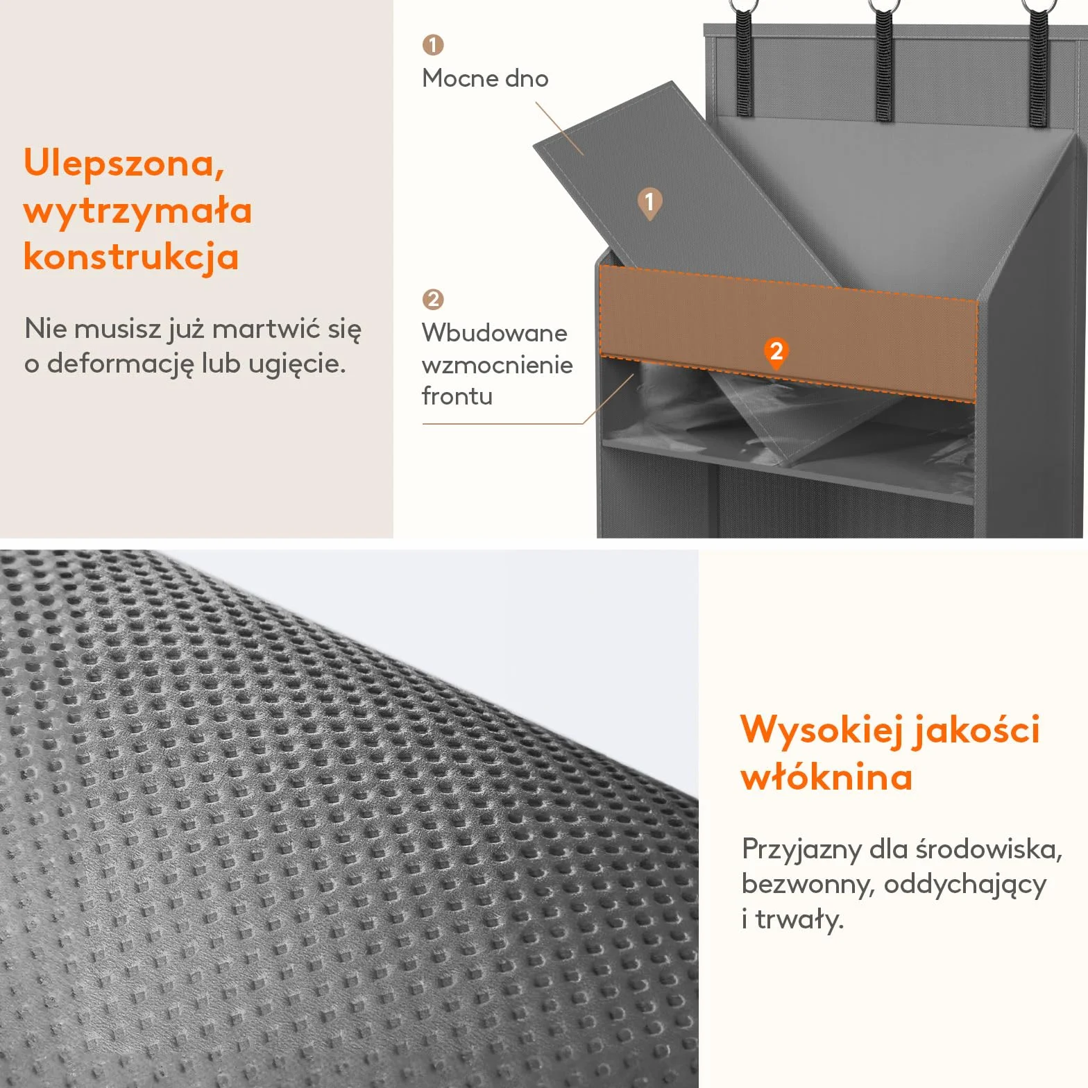 Lifewit 5-półkowy organizator nad drzwiami, przechowywanie wiszące z 4 kieszeniami bocznymi z siatką, anty-wywracanie, obciążenie 18 kg, do spiżarni/przedszkola/sypialni/dormitorium, 2 opakowania
