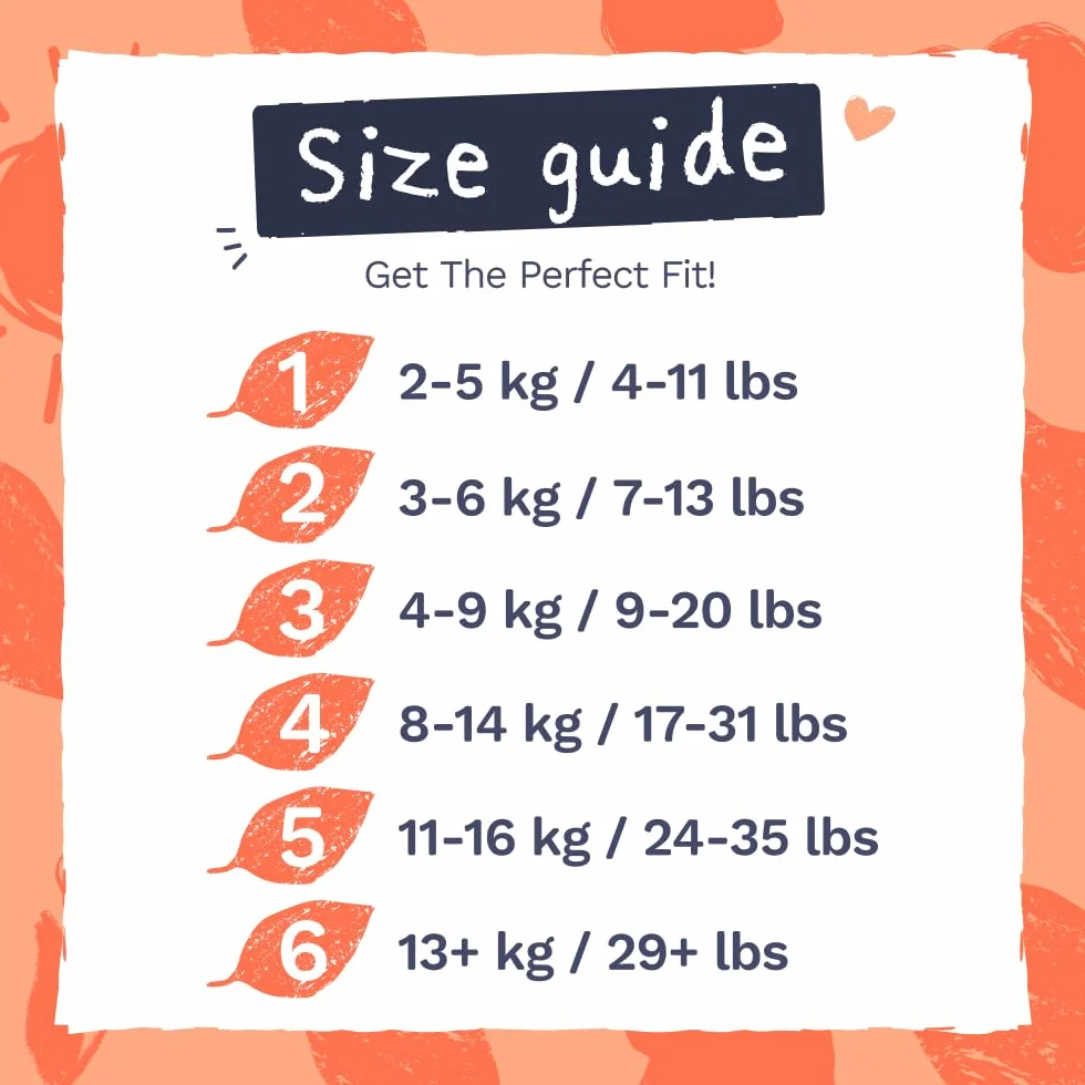 Pura Ekologiczne pieluchy dla niemowląt, rozmiar 4 (8-14 kg), 6 x 24 pieluchy (łącznie 144), opakowanie miesięczne, ultramiękkie pieluchy dla skóry wrażliwej, bawełna organiczna, ochrona przed