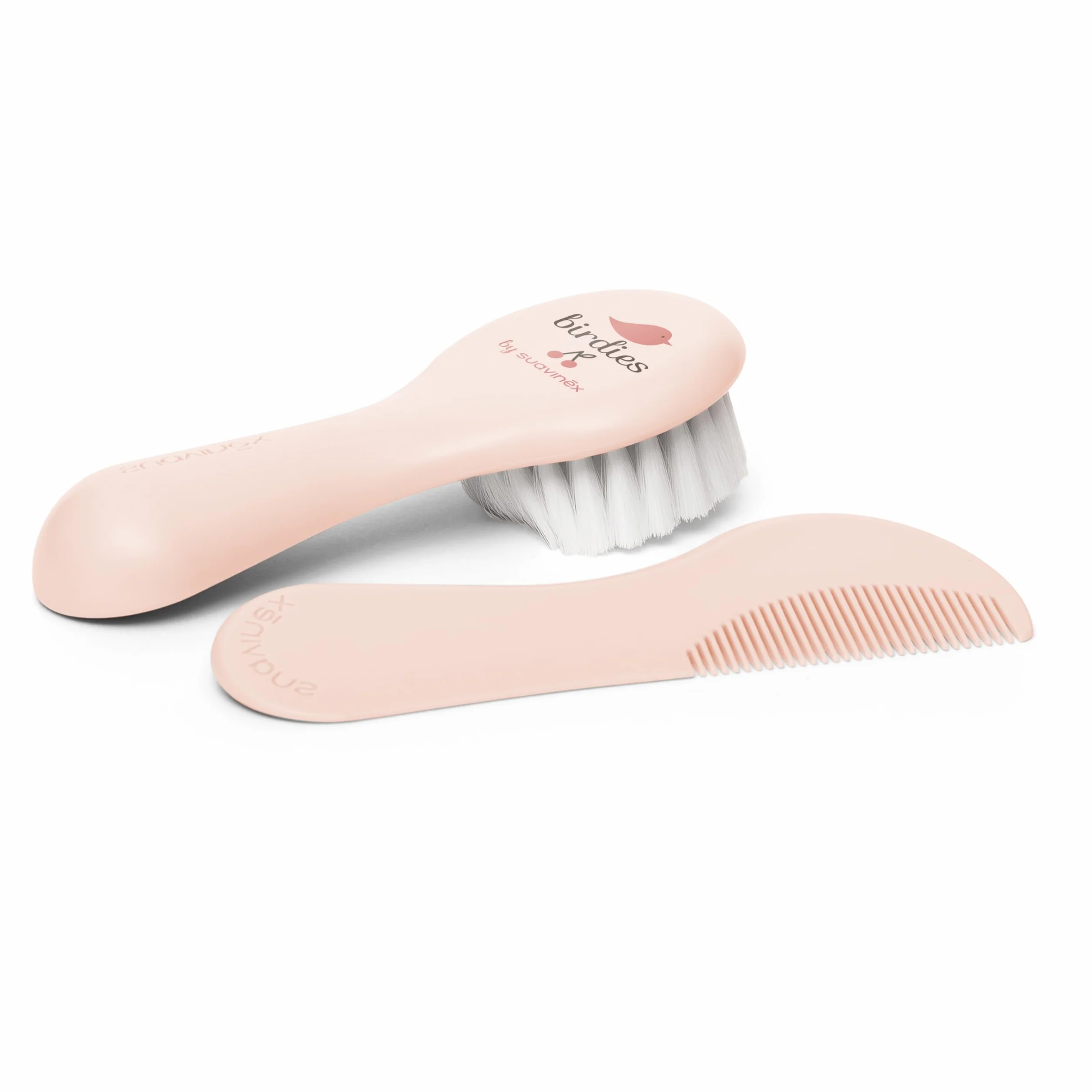 Suavinex, Zestaw do pielęgnacji niemowląt, kompletny i przenośny zestaw do manicure, zawiera: szczotkę i grzebień + szczoteczkę do zębów + nożyczki + pilnik + obcinacz do paznokci, 6-częściowy, różowy