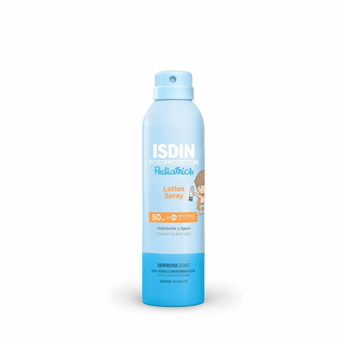 ISDIN Fotoprotection Lotion Spray Pediatrics SPF 50, krem przeciwsłoneczny w sprayu dla dzieci i niemowląt, bardzo wodoodporny i szybko wchłaniający, intensywnie nawilżający, 250 ml