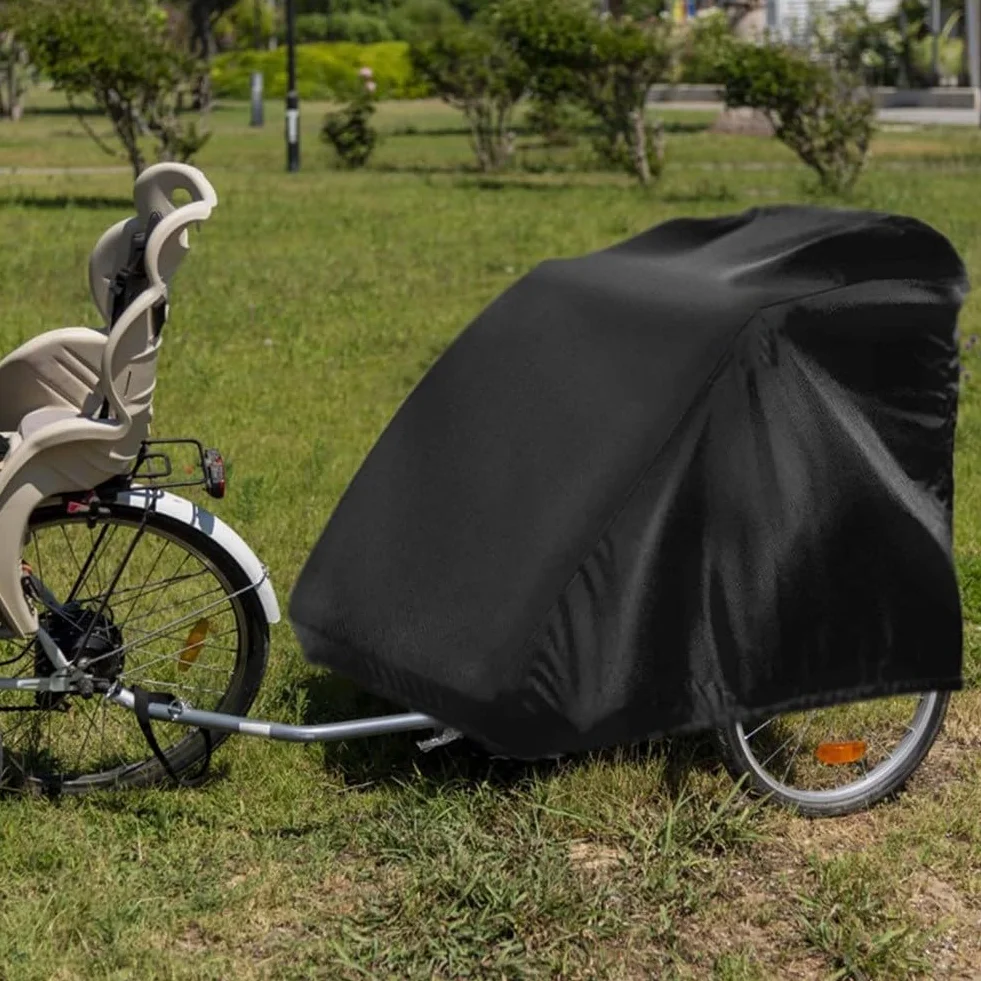 Honseadek Pokrowiec na przyczepę rowerową dla dzieci, nieprzepuszczalny, pyłoszczelny, uniwersalny pasuje do Qeridoo Burley, Thule, Chariot, Croozer, Leggero, Nordic Cab Yepp, Merida, niebieski, Bi