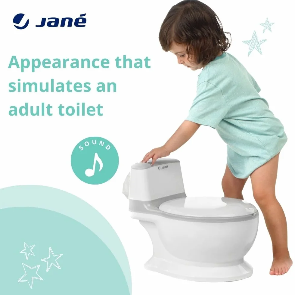 Jané First Potty, nauka nocnika, z dźwiękiem, łatwa do czyszczenia, antypoślizgowa, odporna na zachlapanie, zdejmowana miska