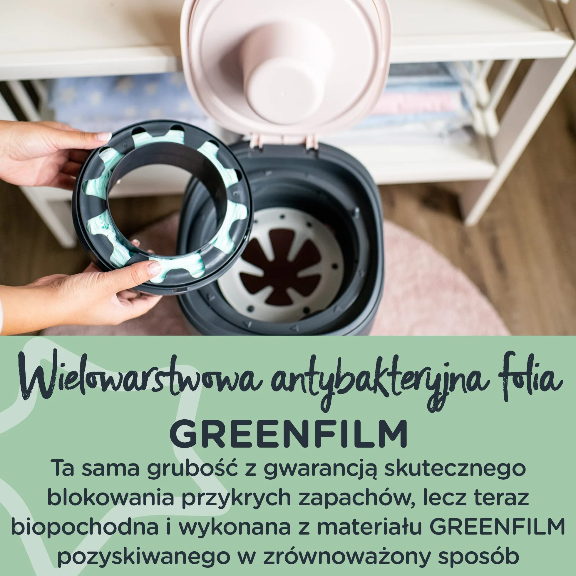 Tommee Tippee Twist & Click Advanced, Wkłady wymienne do kosza na zużyte pieluchy, z antybakteryjnej folii GREENFILM pozyskanej ze zrównoważonego źródła; 6 X Wkłady do kosza na pieluchy