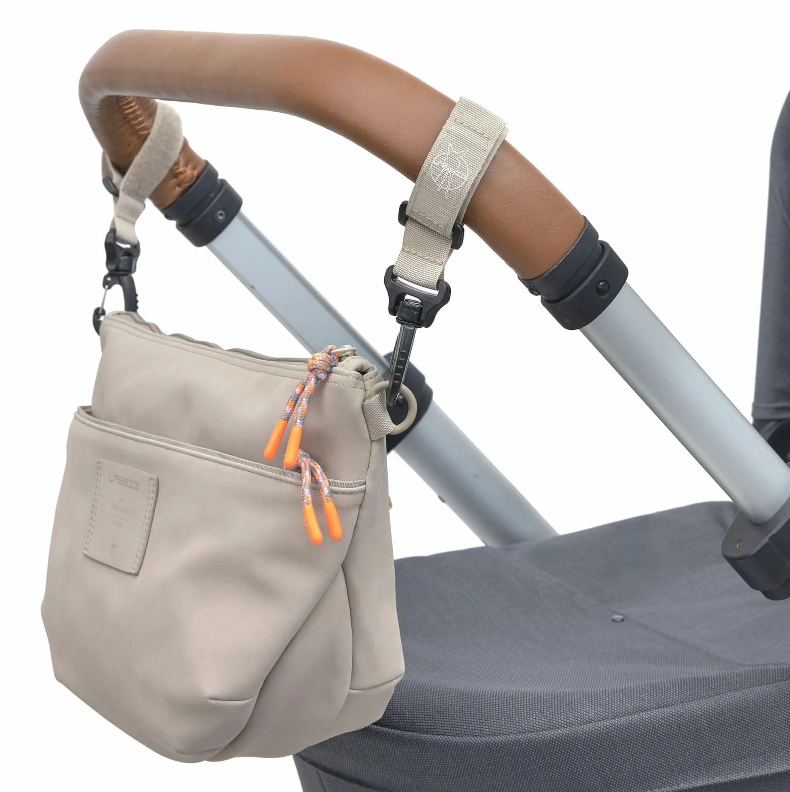LÄSSIG Organizer do wózka dziecięcego, torba na ramię, torba do wózka dziecięcego wraz z mocowaniem do wózka dziecięcego/GRE Buggy Bum Bag humus