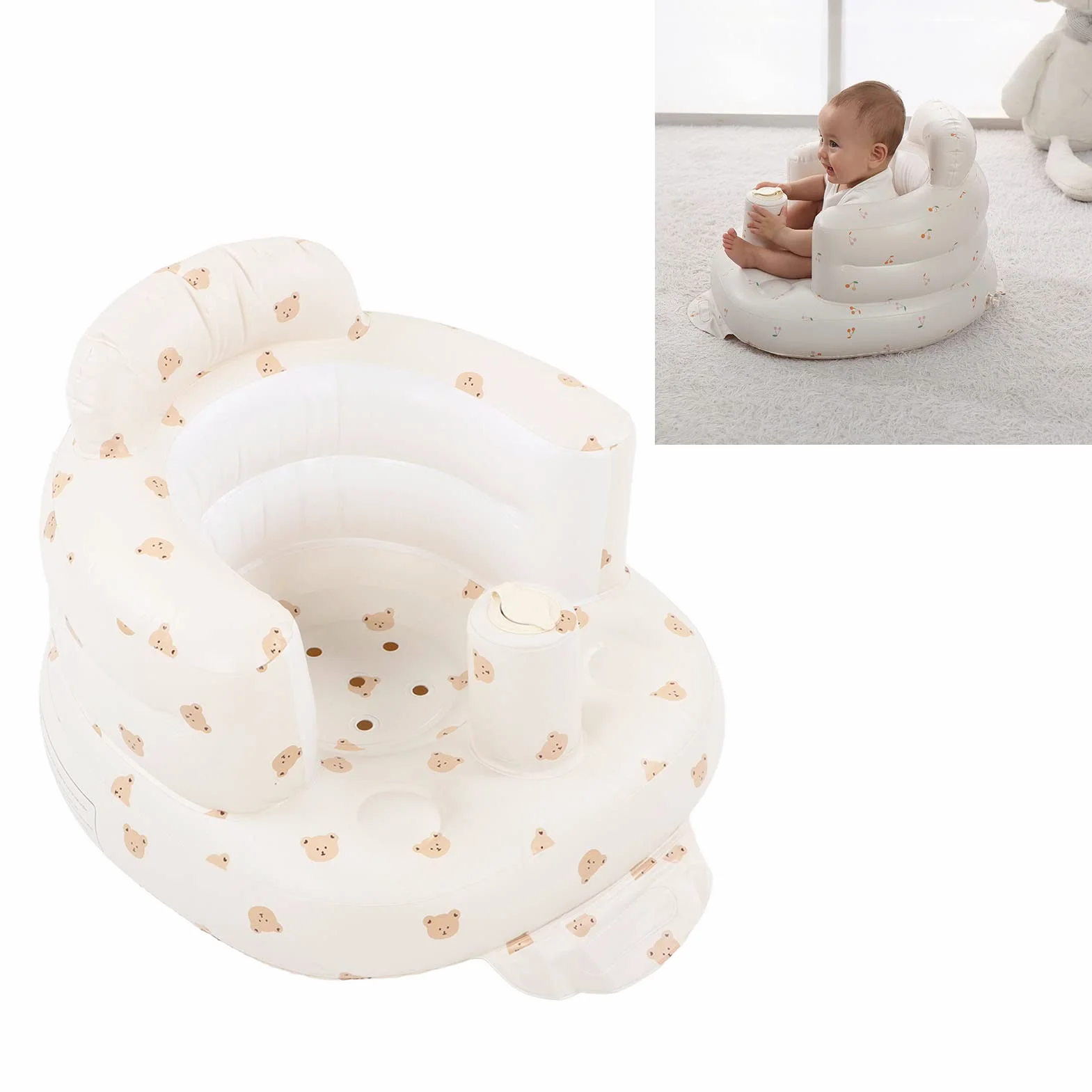 Nadmuchiwany Fotelik Dla Dziecka, Krzesełko Baby Shower Podłoga Siedzenie Prezenty Niemowlę Oparcie Sofa Dla Domu Gra Jadalnia Kąpiel Podróże