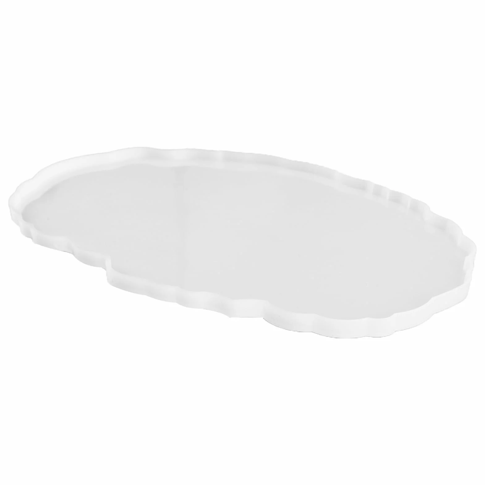 Rengue Silikonowa Forma na tacę na Owoce, Uchwyty ze Stopu, Okrągłe Kwadratowe Owalne Talerze świecznik Home Decor, Idealne do Projektów Rękodzielniczych (MD3419 Owalna forma talerze owoce)