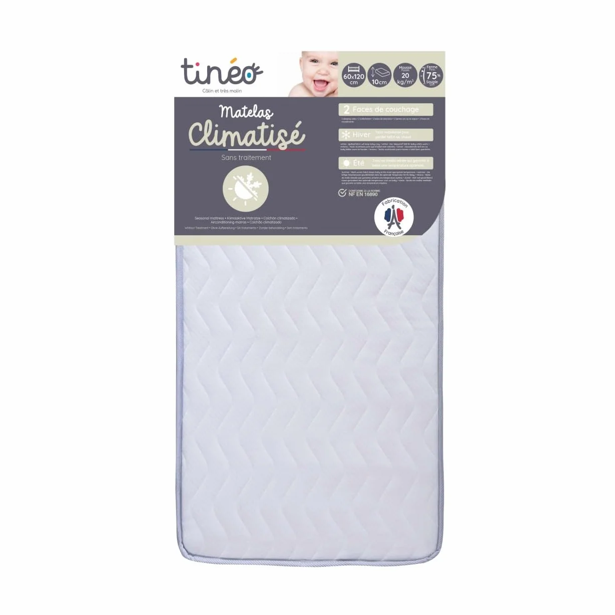 Tineo 514400 materac Climatise, 60 x 120 cm, biały