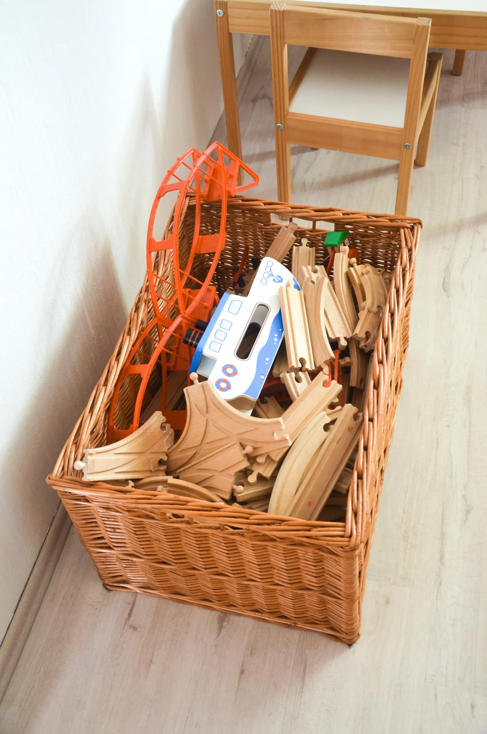 e-wicker24 Kosz kominkowy z naturalnej wikliny z uchwytem do przenoszenia, kosz kominkowy, kosz na frewno do kominka