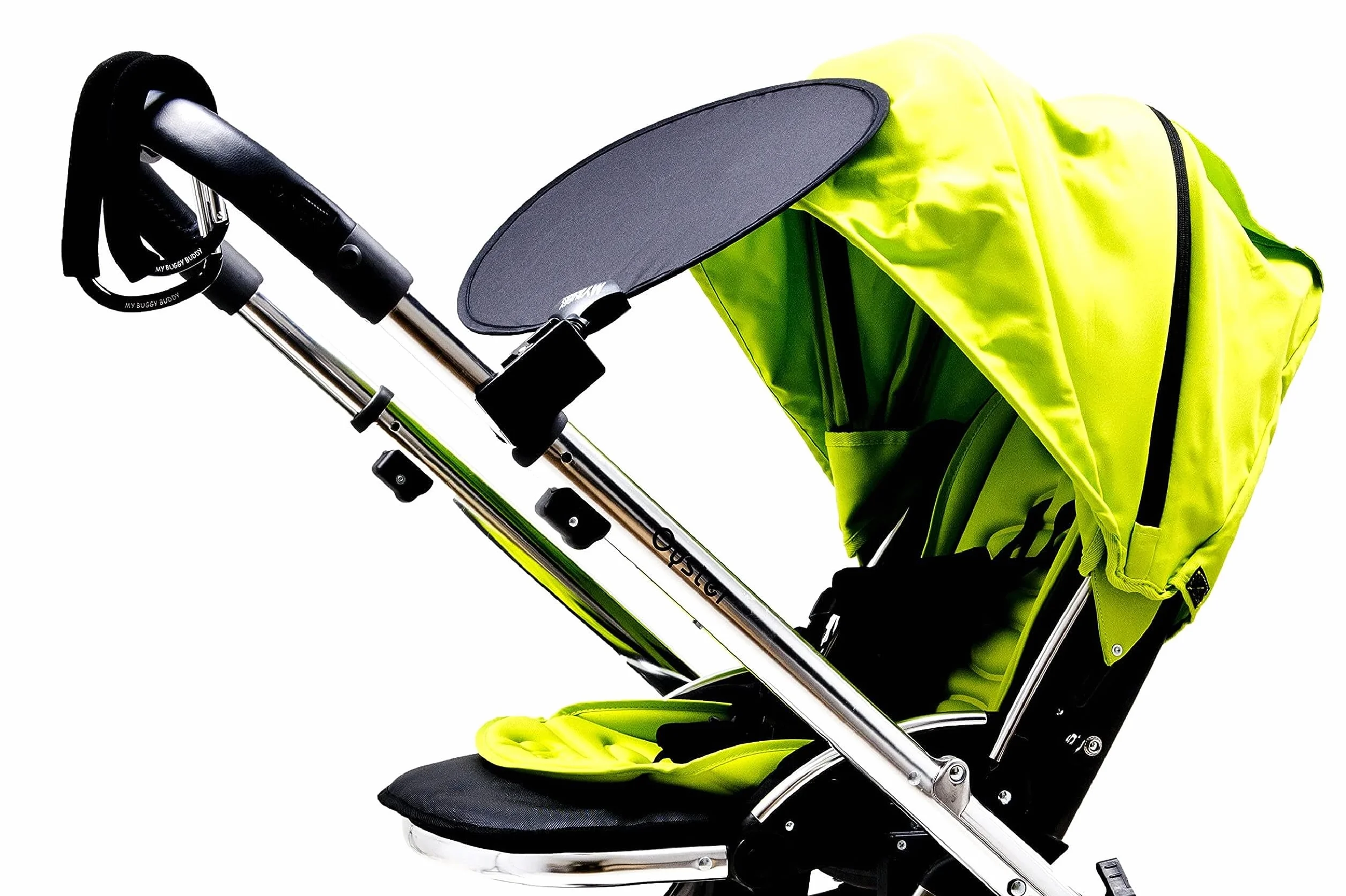 Osłona przeciwsłoneczna do wózka dziecięcego, uniwersalnego dopasowania, ochrona UPF 50+, łatwe składanie/otwieranie, średnica 34 cm, kolor czarny