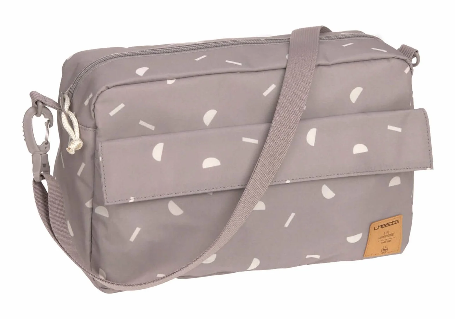 LÄSSIG Organizer do wózka dziecięcego, torba na ramię, torba do wózka dziecięcego, w zestawie z mocowaniem do wózka dziecięcego / Casual Buggy Organizer Bag Blocks Taupe