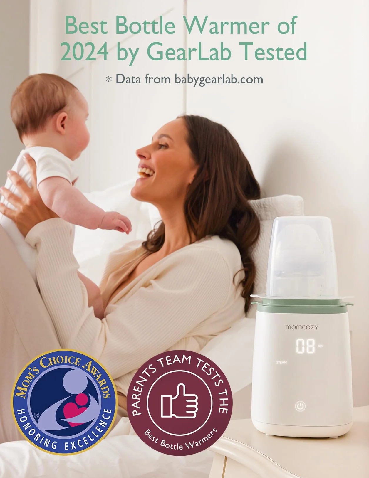 Momcozy Podgrzewacz do butelek, szybki podgrzewacz do mleka dla niemowląt z dokładną regulacją temperatury i automatycznym wyłączaniem, wielofunkcyjny podgrzewacz do butelek do mleka matki,
