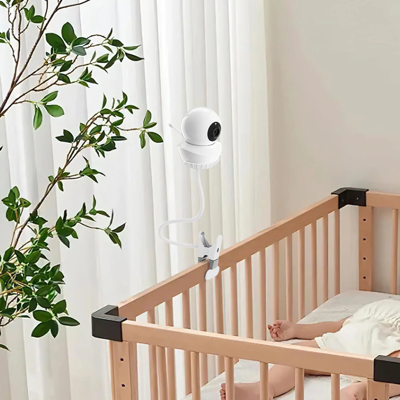Babysense uchwyt na monitor HD S2/V43, elastyczny uchwyt do elektronicznej niani, kompatybilny z Babysense V43/S2, uchwyt na klips, elastyczny uchwyt obrotowy, nie wymaga wiercenia, uchwyt dla