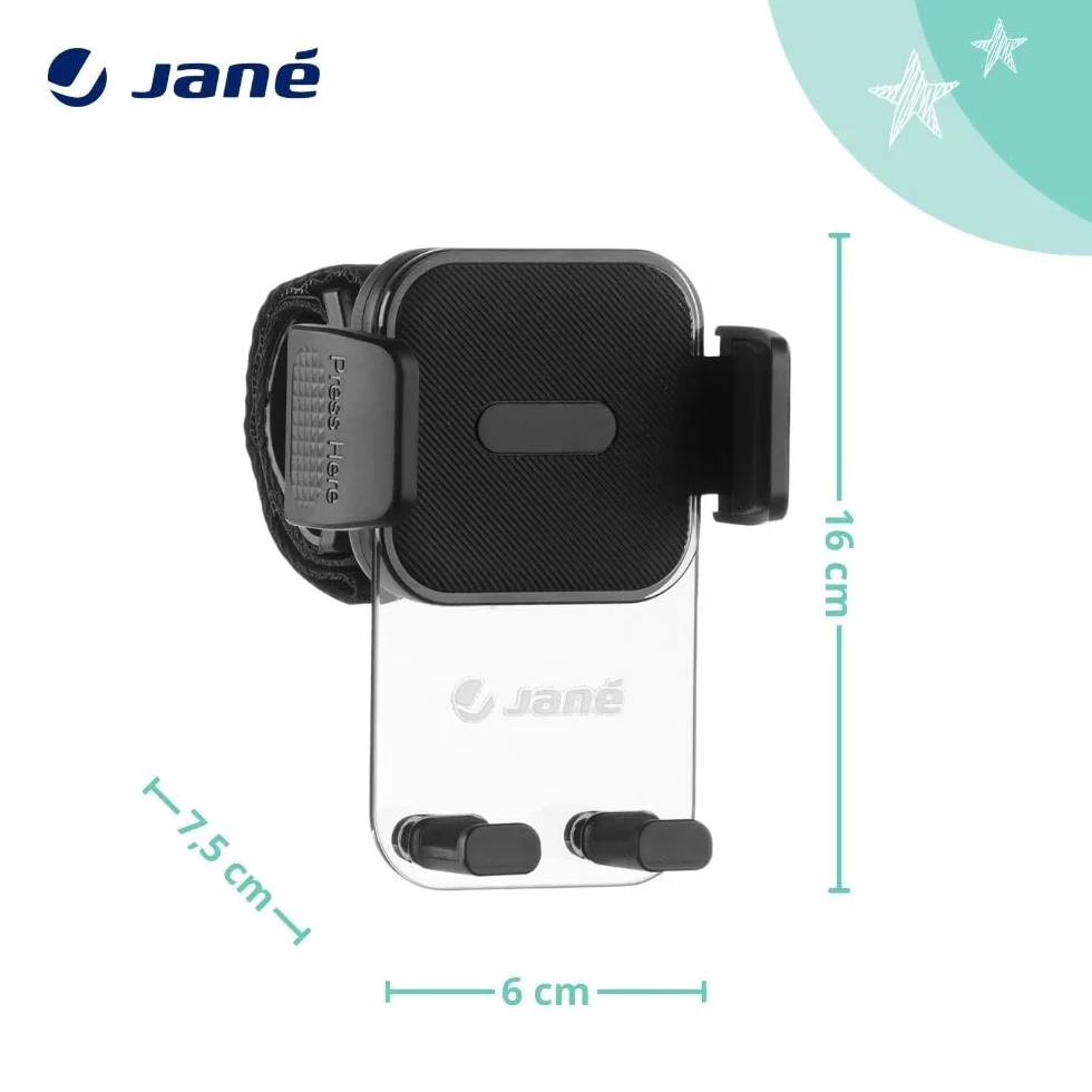 Jané Uchwyt na smartfon do wózka, uniwersalny, obrót 360 Multiposition, łatwa instalacja, stabilny i bezpieczny