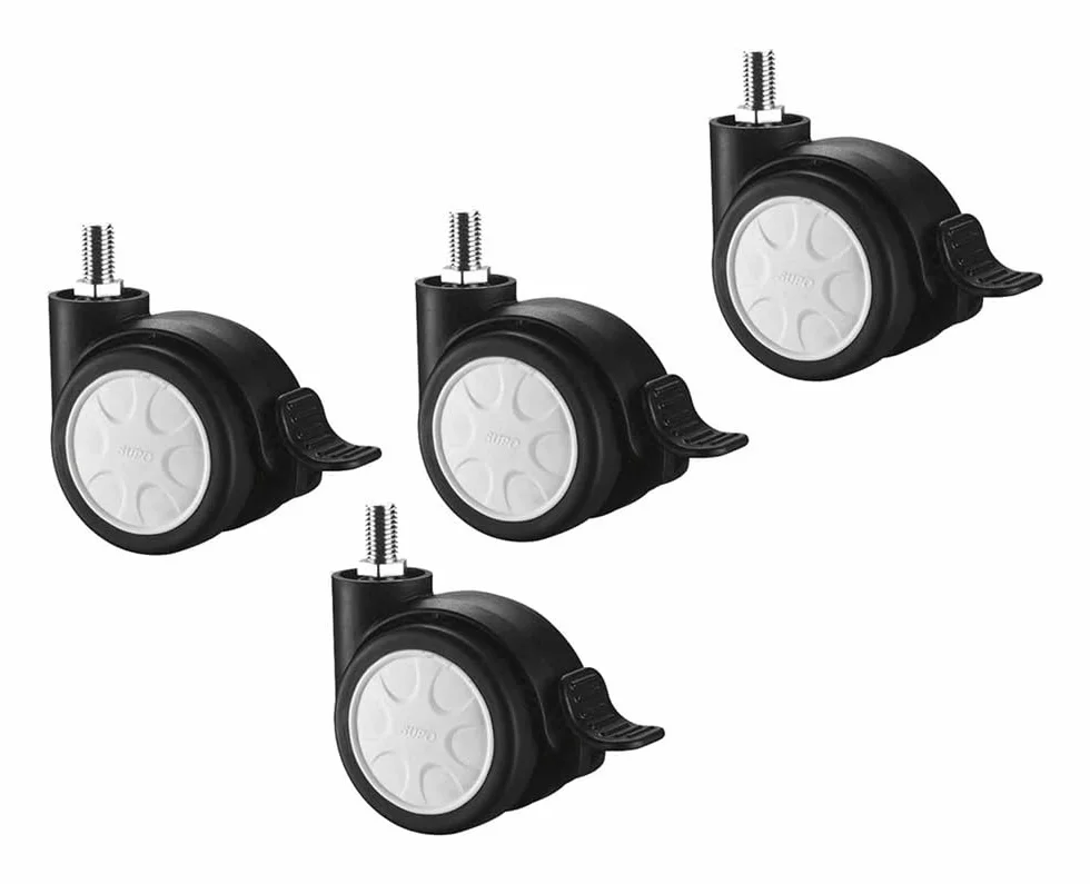Pack Of 4 Swivel Castor Wheels M8 X 15mm Roller Wheel With Brake (Size : M8*15mm(50mm))