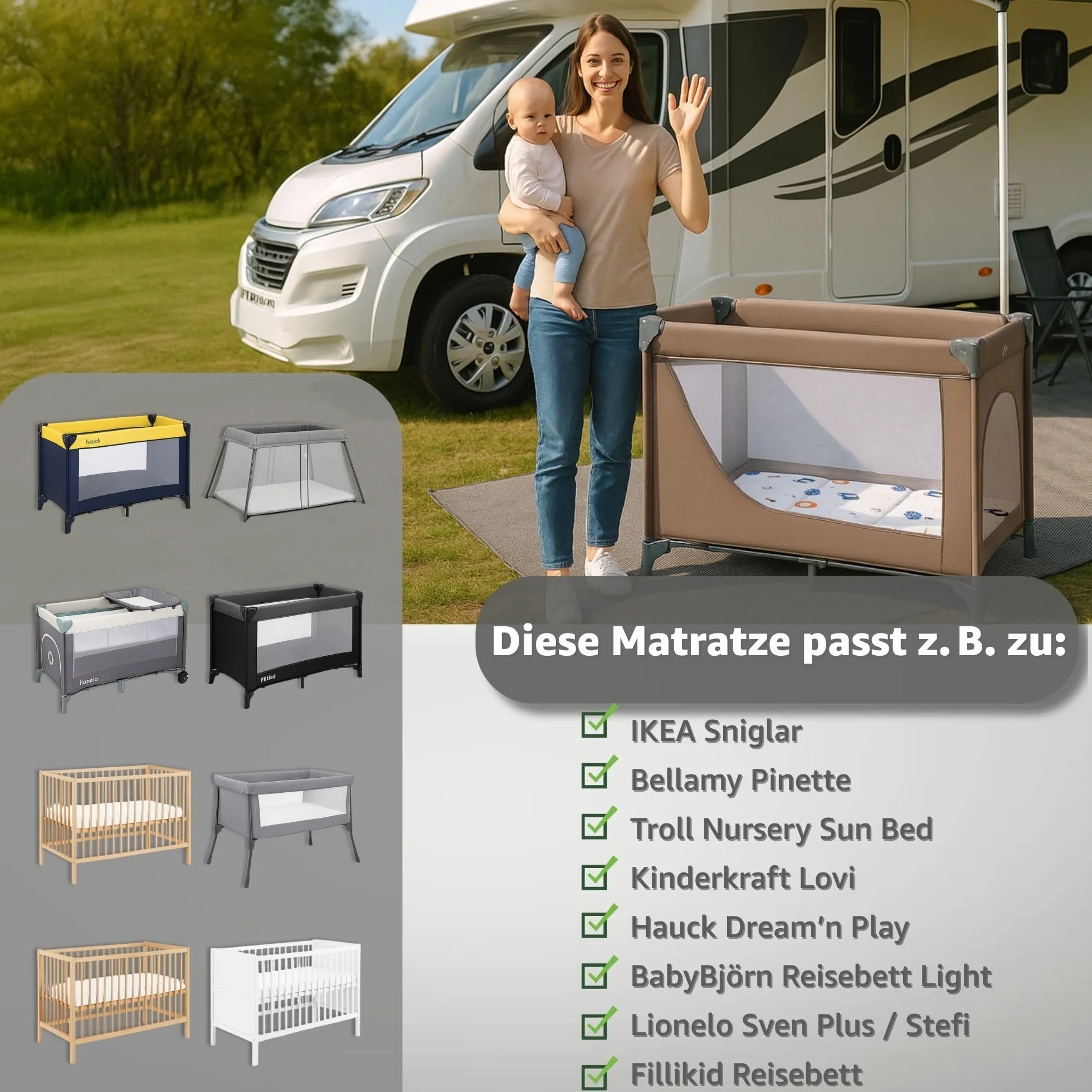 Materac do łóżeczka turystycznego 60x120 cm składany - gruby składany materac dla dziecka materac składany materac dziecięcy łóżeczko turystyczne 120x60 tęczowy