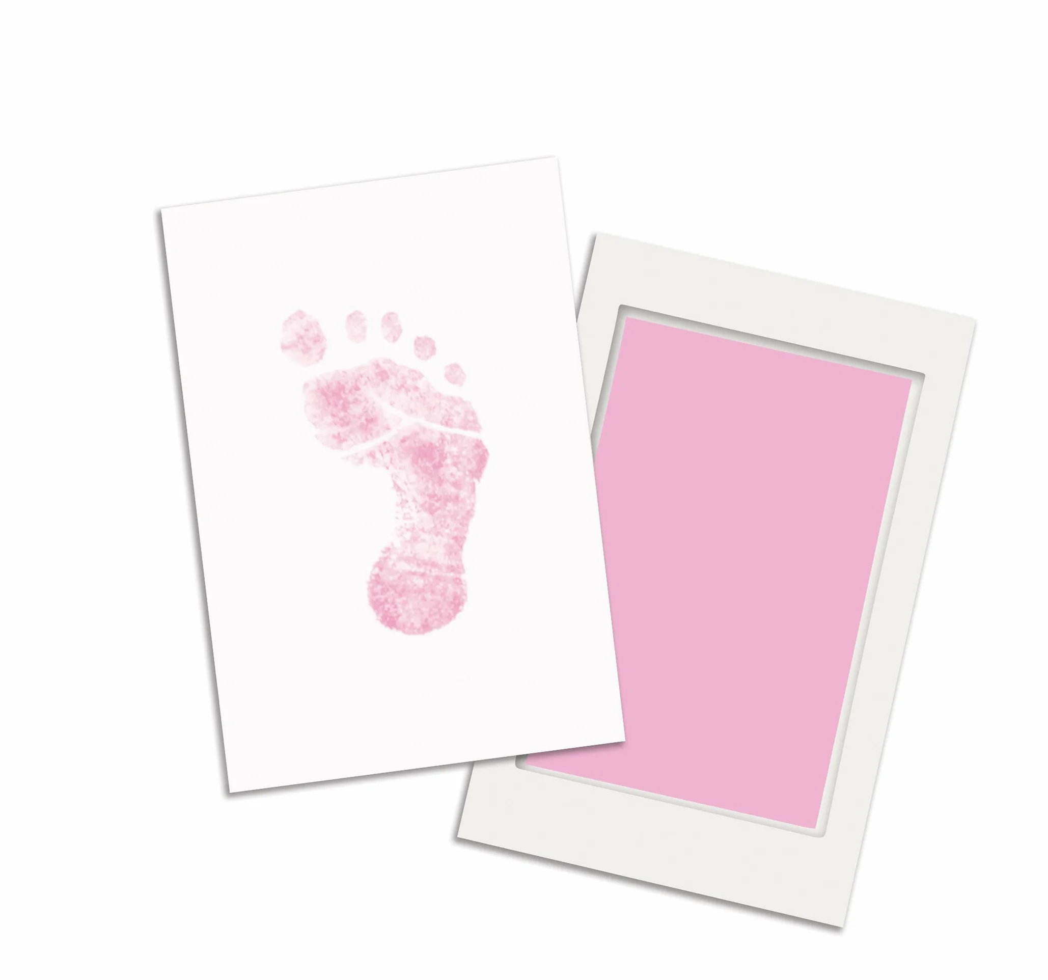Pearhead Newborn Baby Handprint or Footprint "Clean-Touch" Ink Pad, 2 Uses, Pink