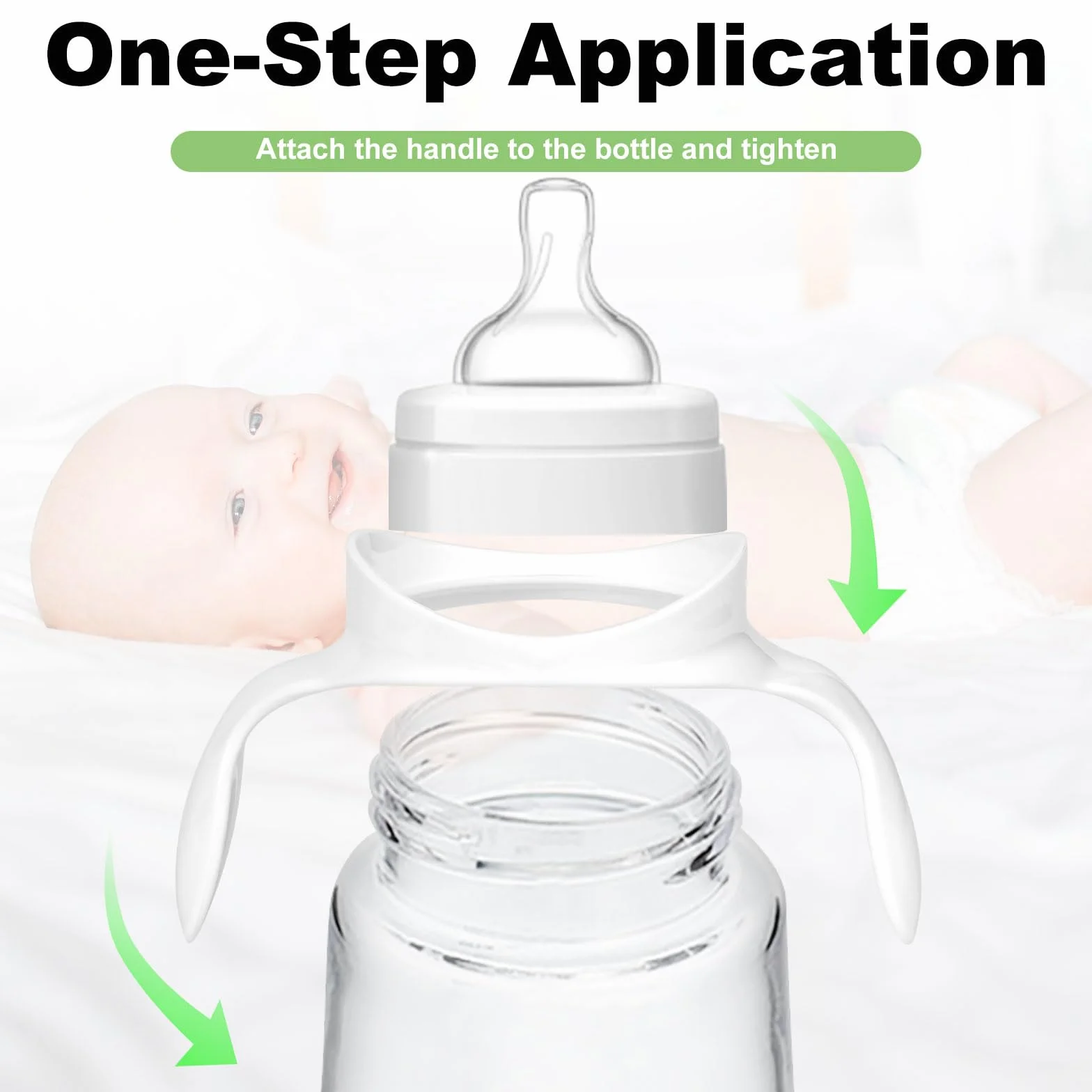 4szt Uchwyty na Butelki dla Niemowlat do Philips Avent Butelek Antykolkowych, Ergonomiczne Uchwyty na Butelki dla Niemowlat Akcesoria do Philips Avent Butelek, Pozwól Dziecku Byc Niezaleznym