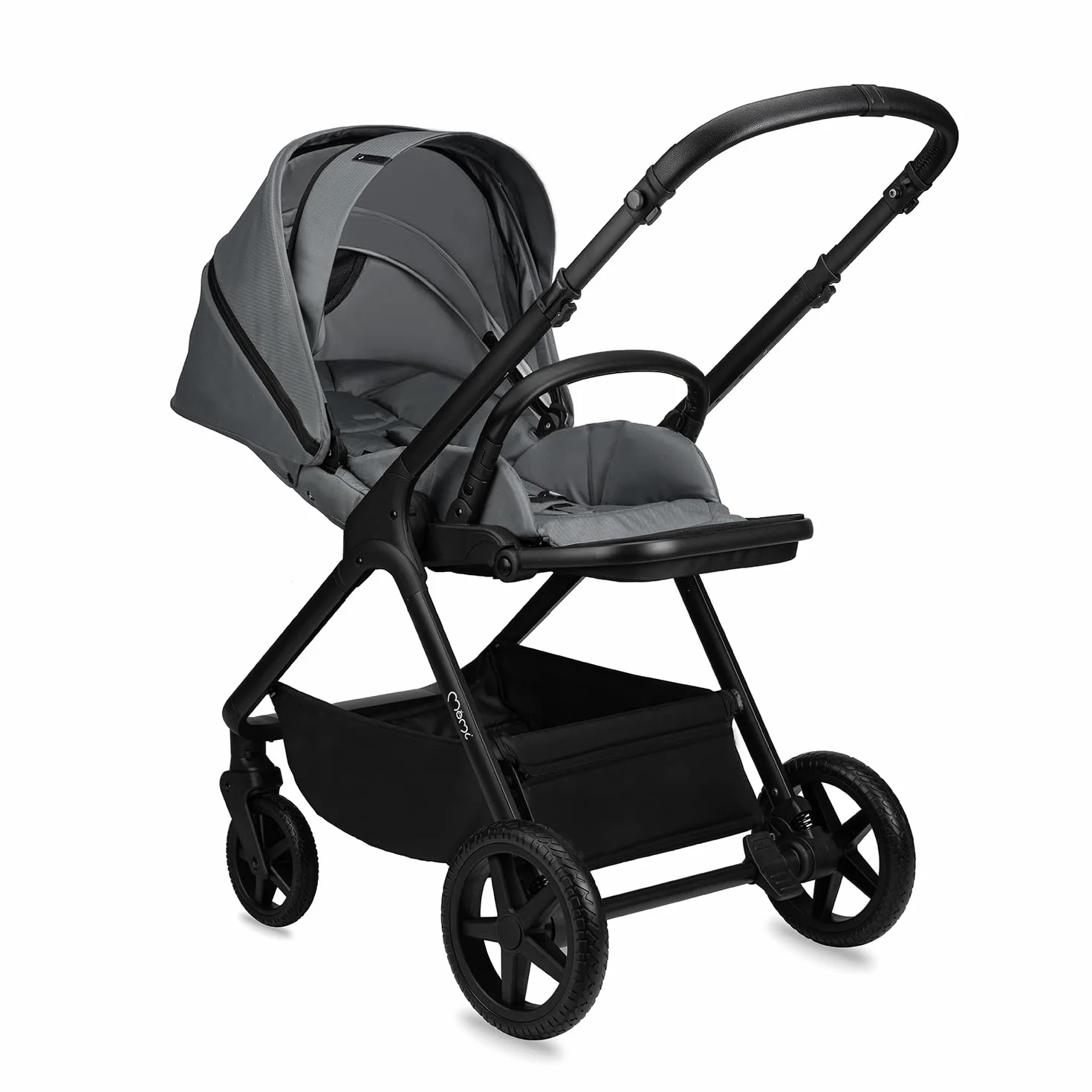 MoMi GISELLE Wózek dziecięcy kombi 2 w 1 z funkcją buggy, 5-punktowy pas bezpieczeństwa, od 1. dnia życia, do 22 kg masy ciała (wózek), kosz na zakupy, materac, ochrona przed deszczem i torba do