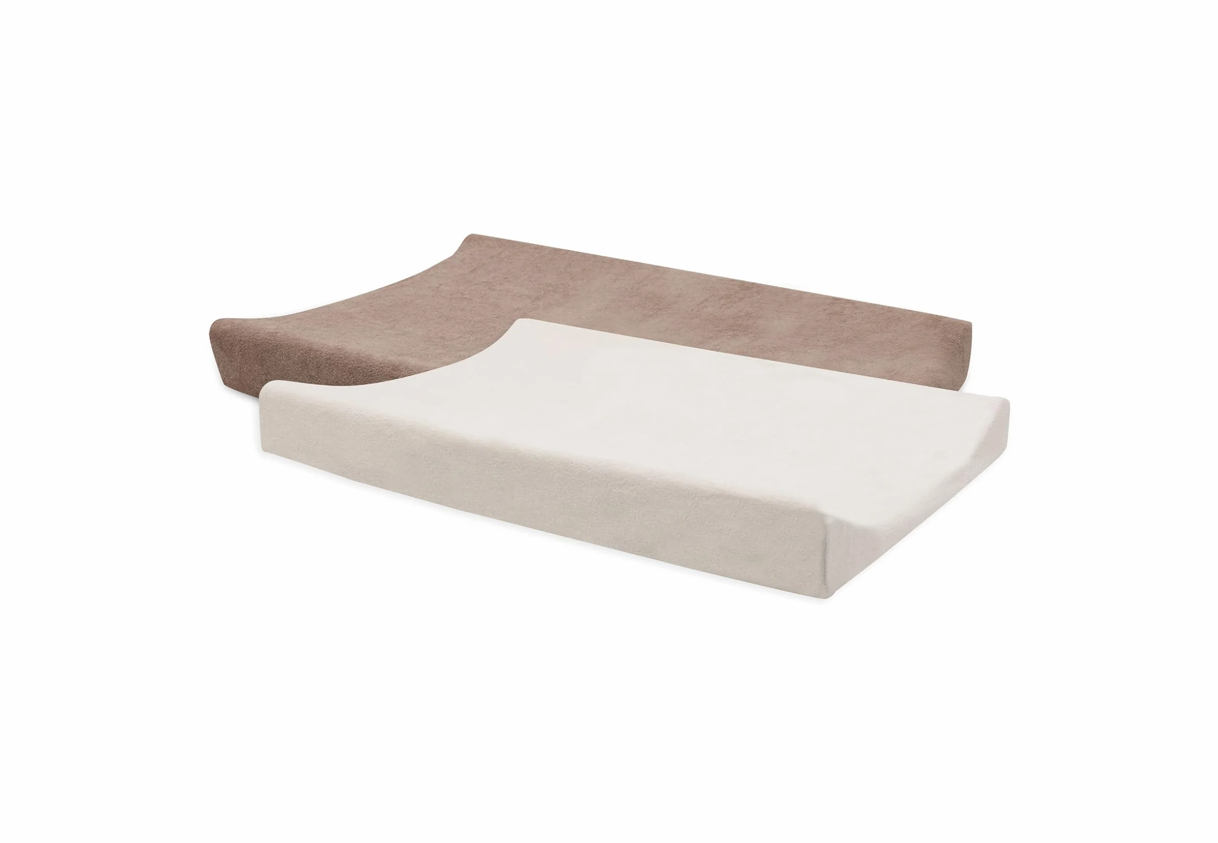 Jollein Poszewka na przewijak frotte – mleczna kawa/kość słoniowa – 2 sztuki – 50 x 70 cm – 85% bawełna, 15% poliester – certyfikat Öko-Tex – poszewka na poduszkę do przewijania