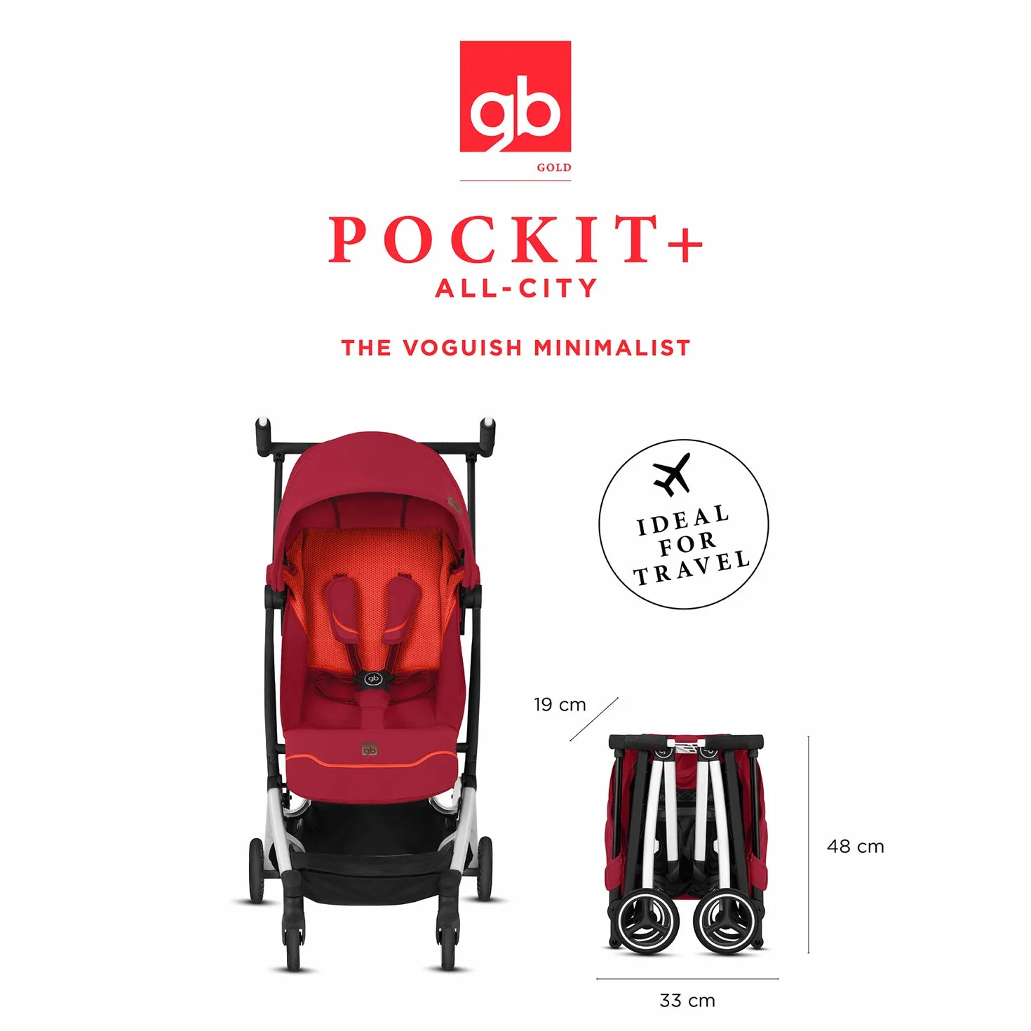 gb Cybex Brand Gold Wózek dziecięcy Pockit+ All-City, Ultra compact, Od 6 miesięcy do 22 kg(ok. 4 lata), Fashion Collection, Velvet Black